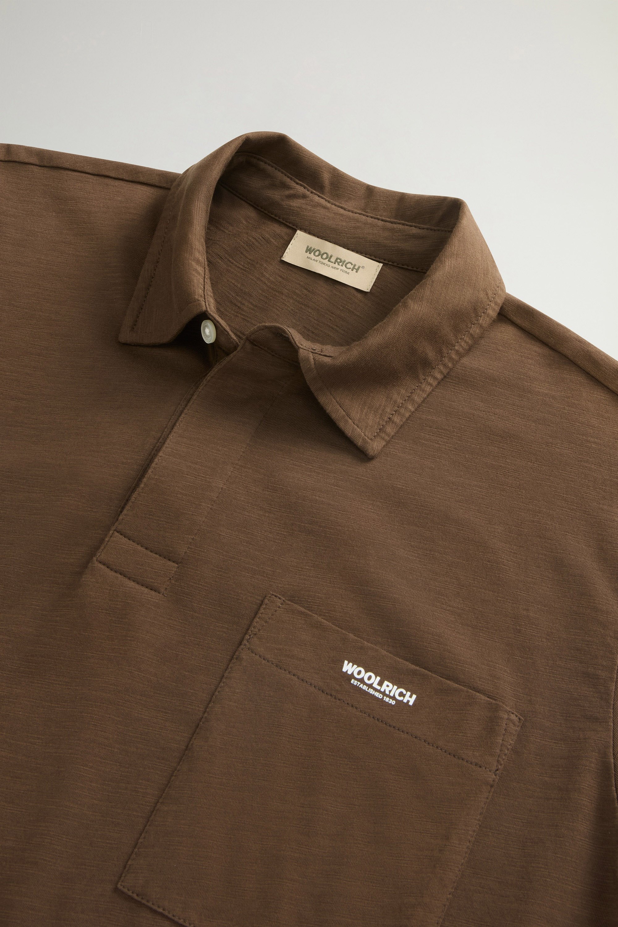 SLUB LOGO POLO Marron photo 6 | Woolrich