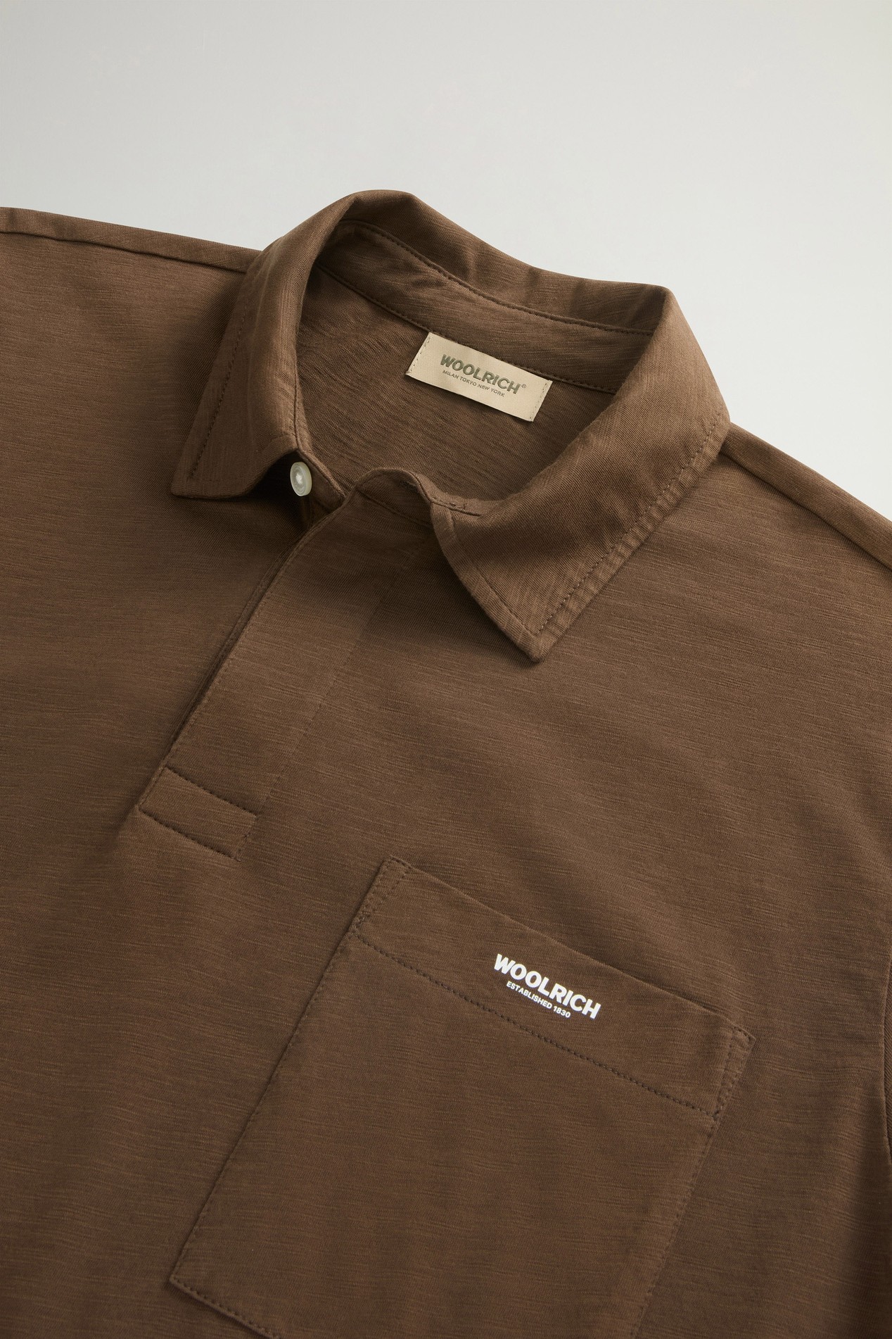 SLUB LOGO POLO Marron photo 6 | Woolrich