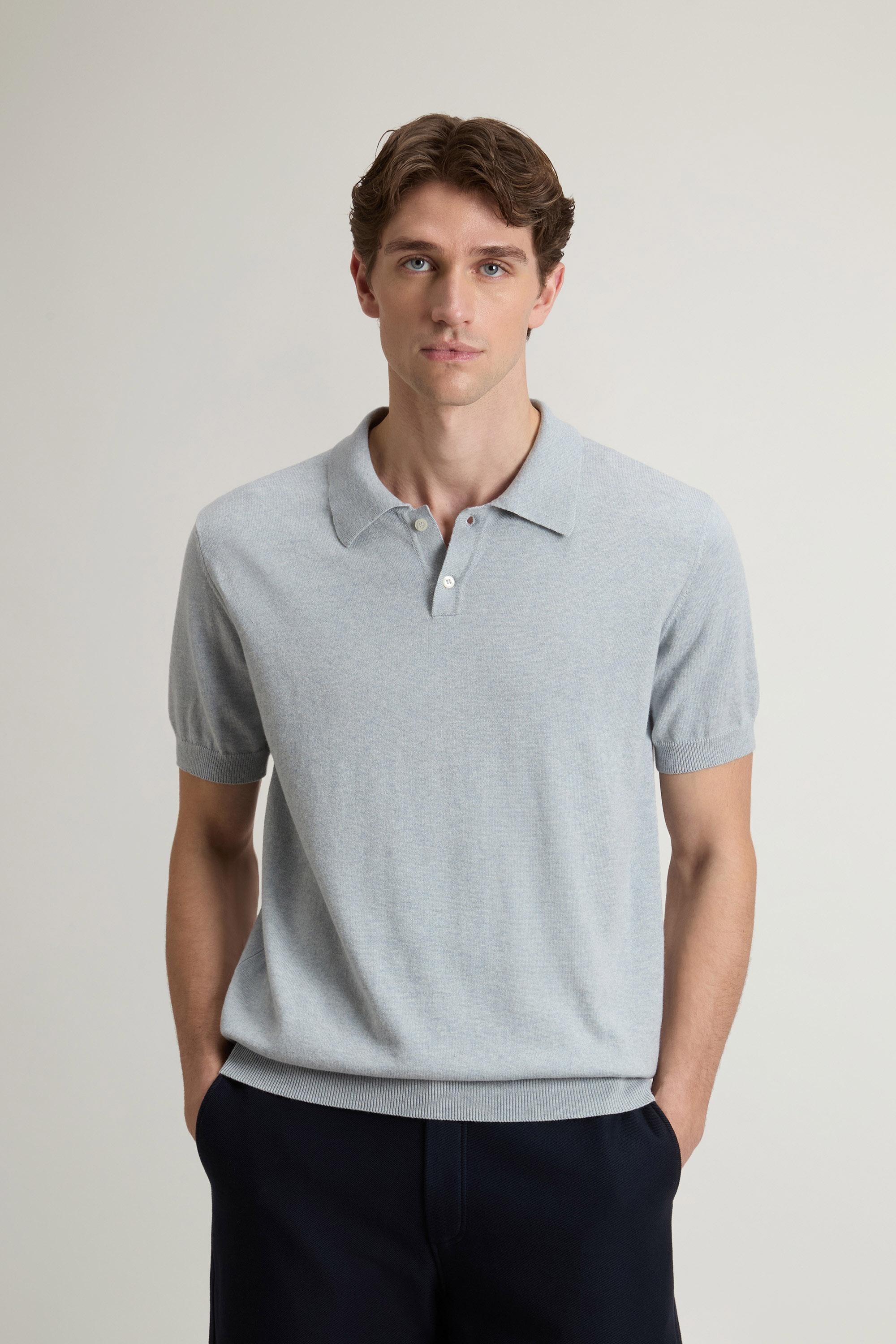 Poloshirt aus Strick aus reiner Baumwolle Blau photo 1 | Woolrich