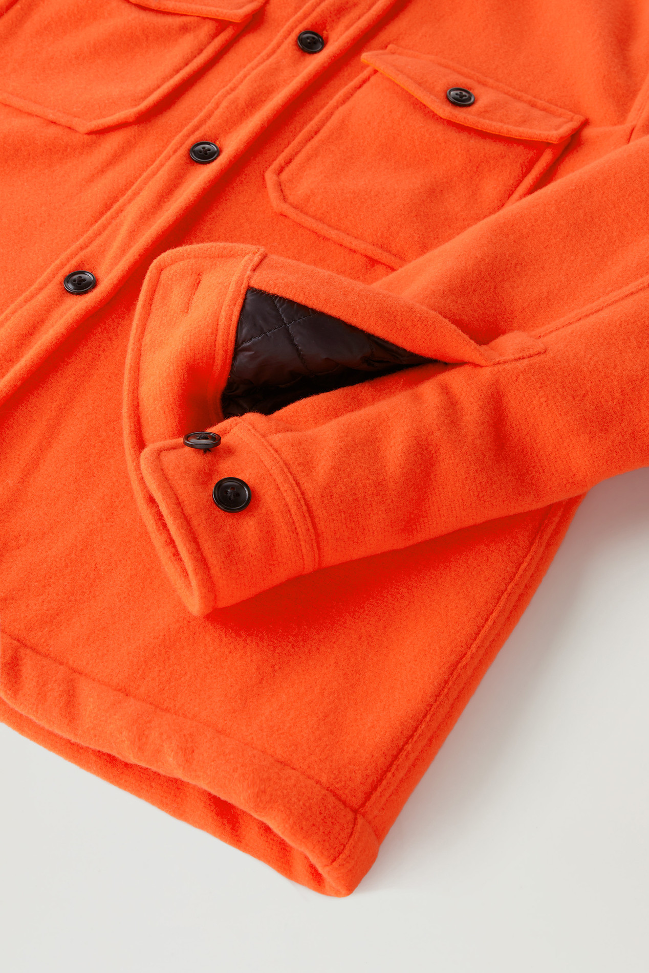 Virgin Wool Blend Overshirt with Sherpa Lining - Serving the People / Woolrich Red photo 4 | Woolrich