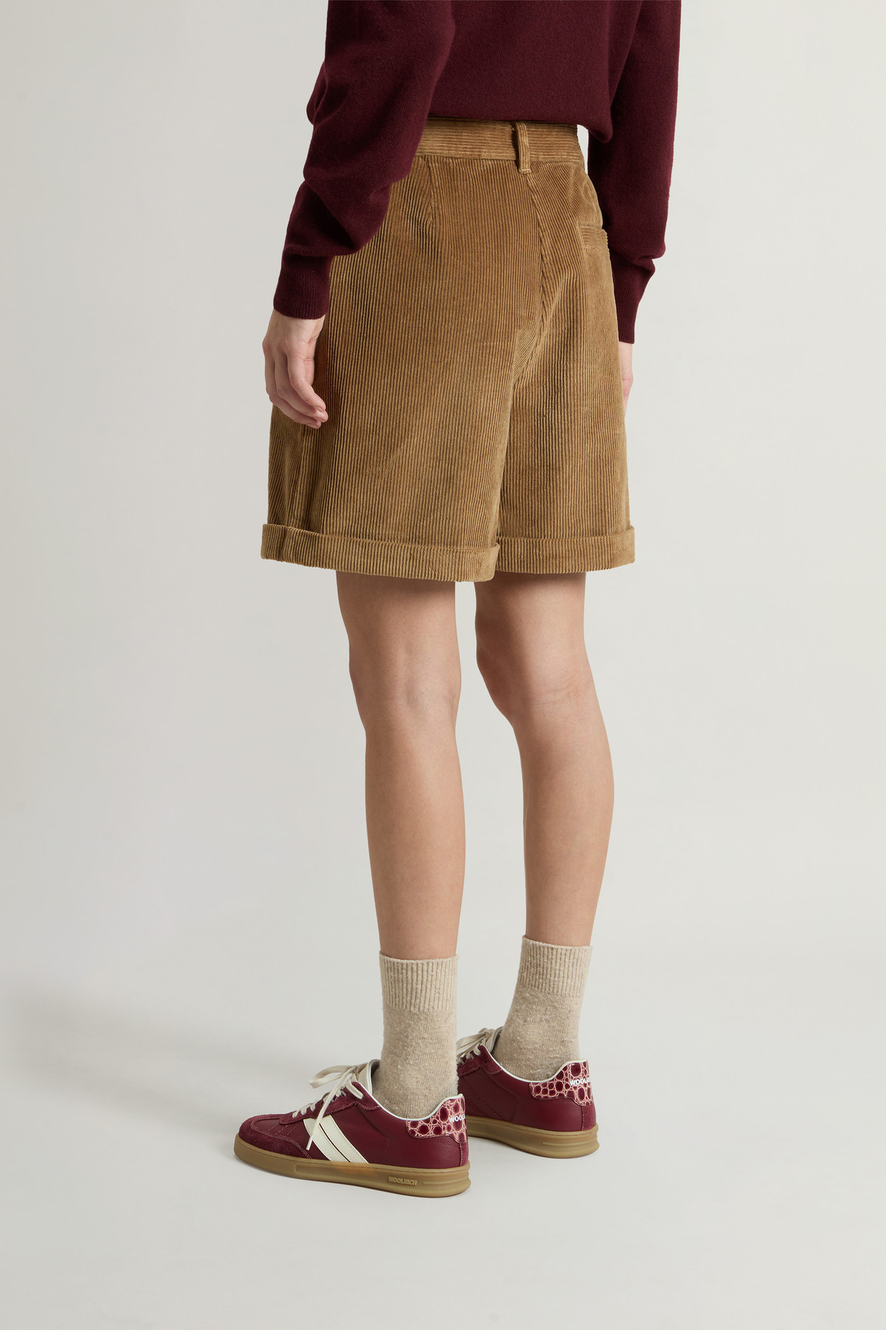 Wide-Leg Corduroy Shorts Beige photo 2 | Woolrich
