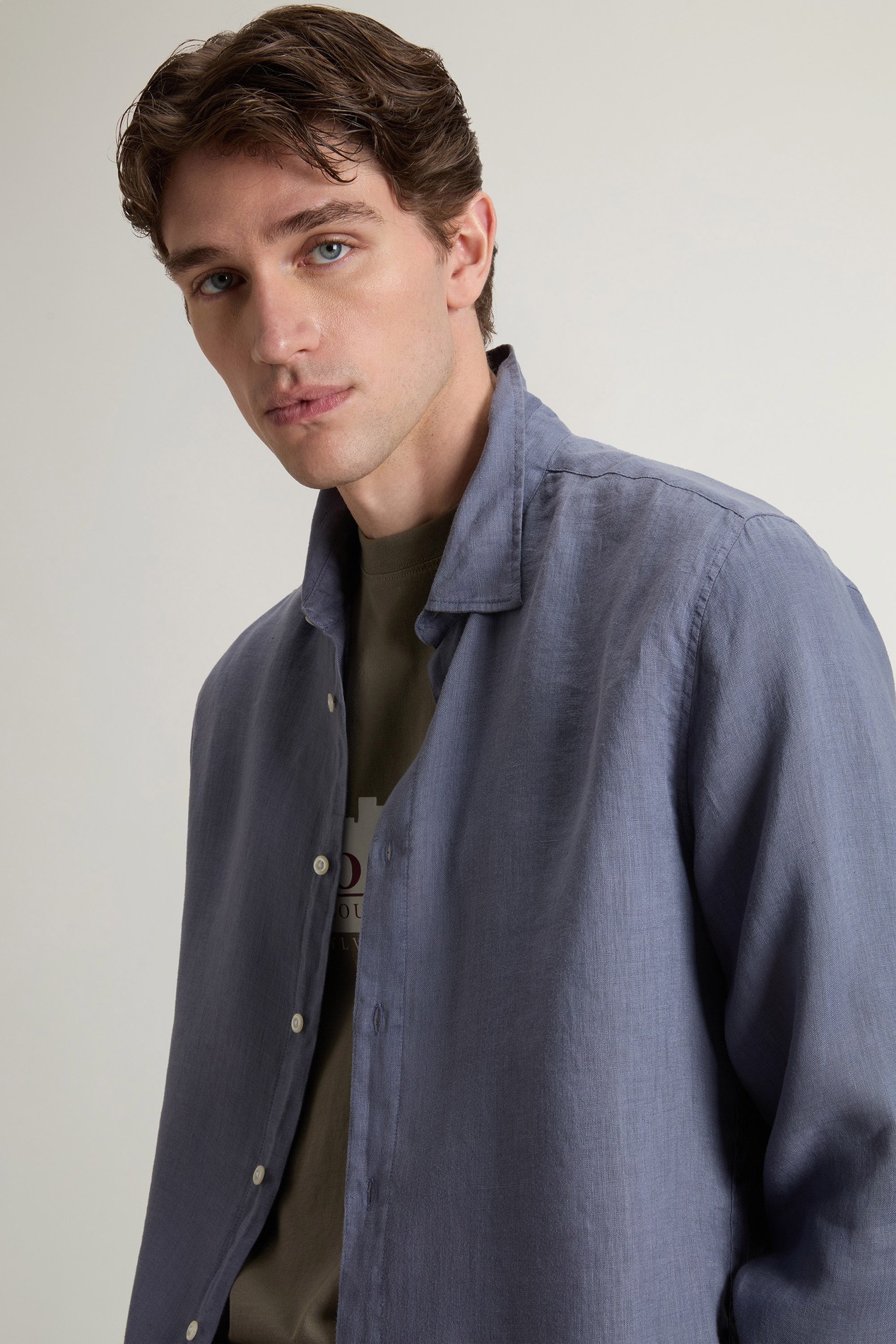 LINEN SHIRT Blue photo 4 | Woolrich