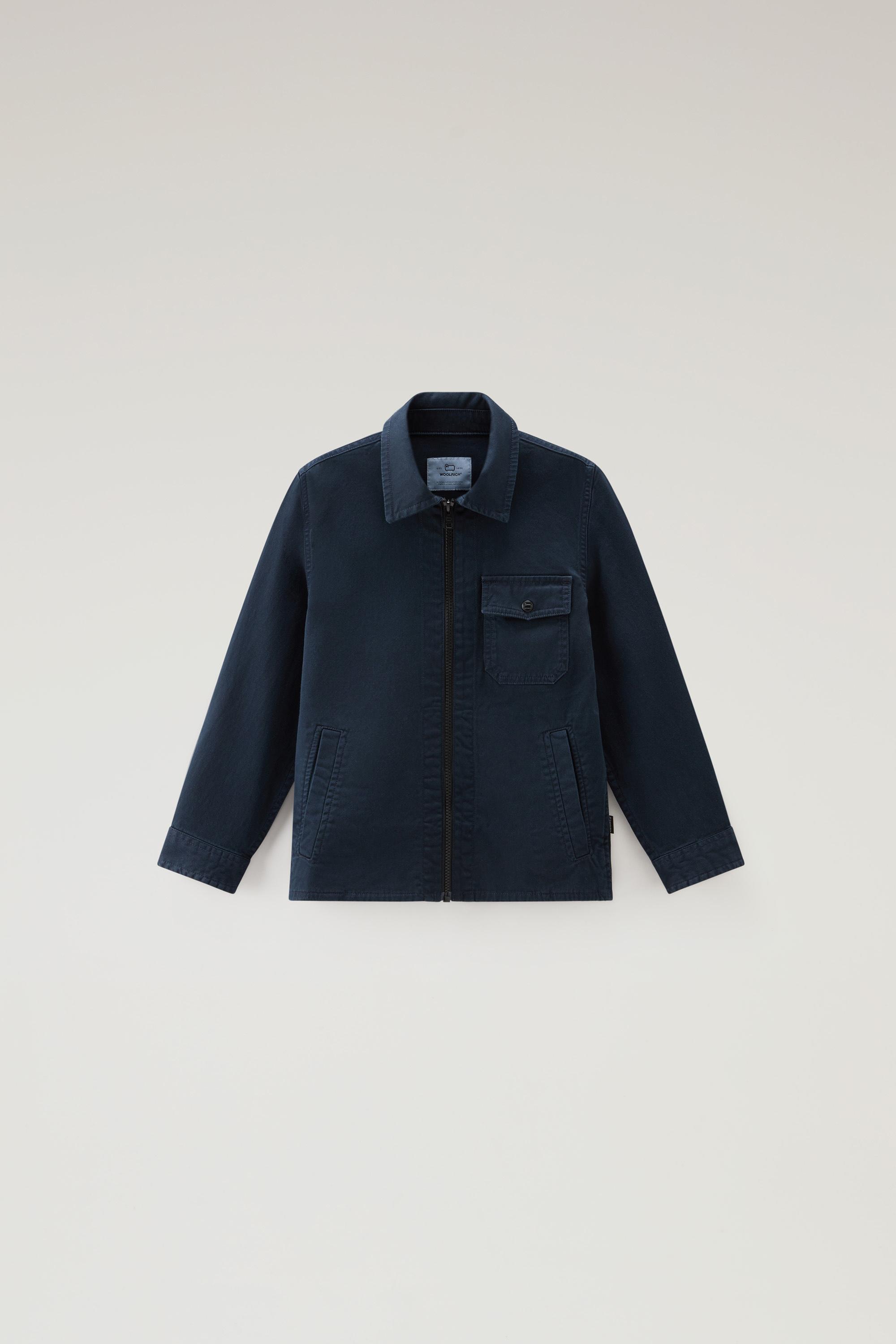 Boys' Garment Dyed Stretch Cotton Overshirt Blue photo 1 | Woolrich
