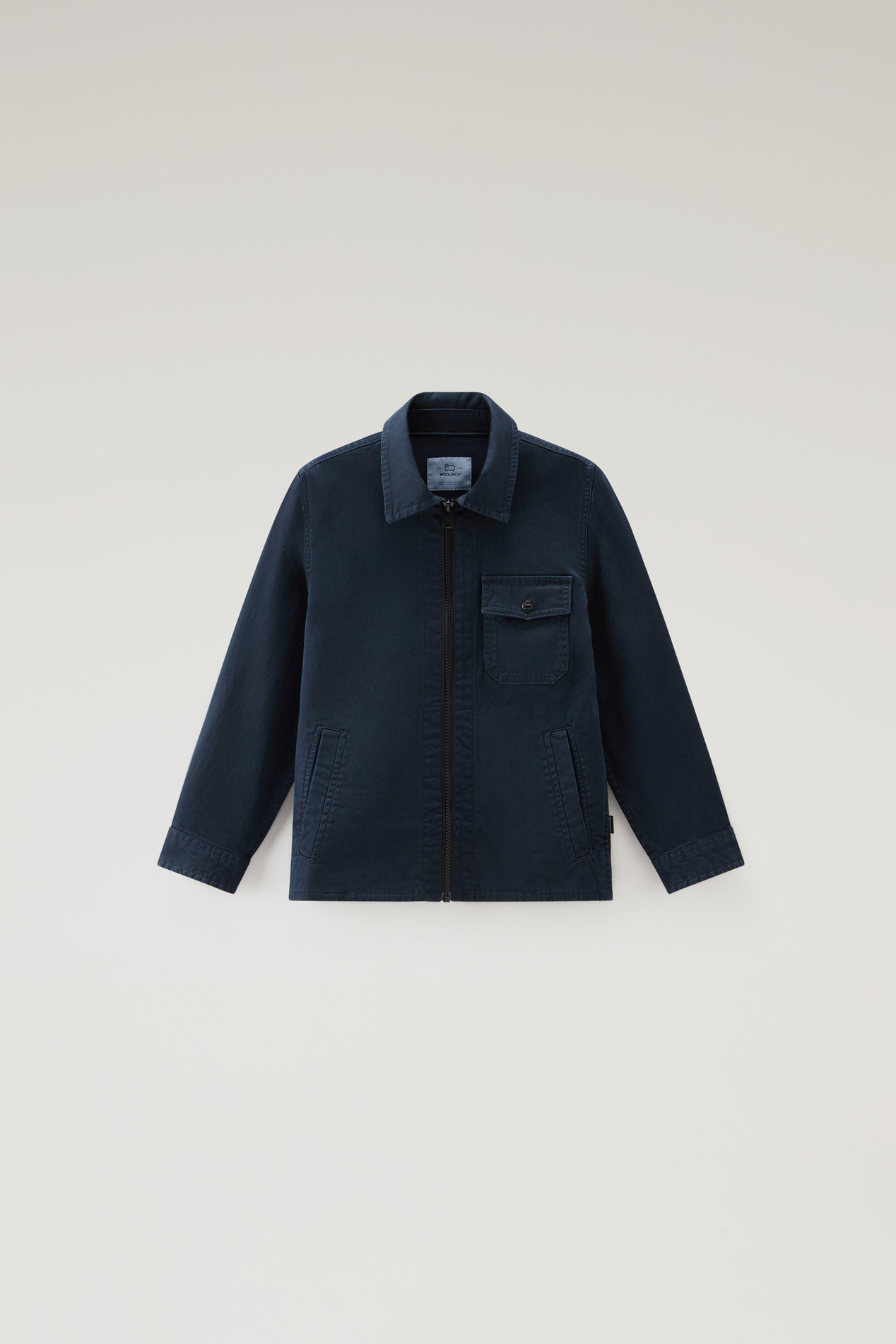 Boys' Garment Dyed Stretch Cotton Overshirt Blue photo 1 | Woolrich