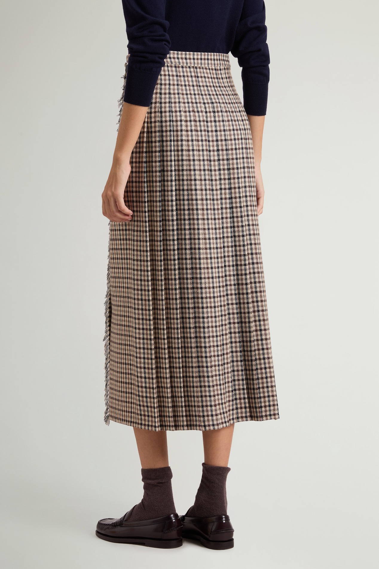 Checked Skirt in Wool Blend Beige photo 3 | Woolrich