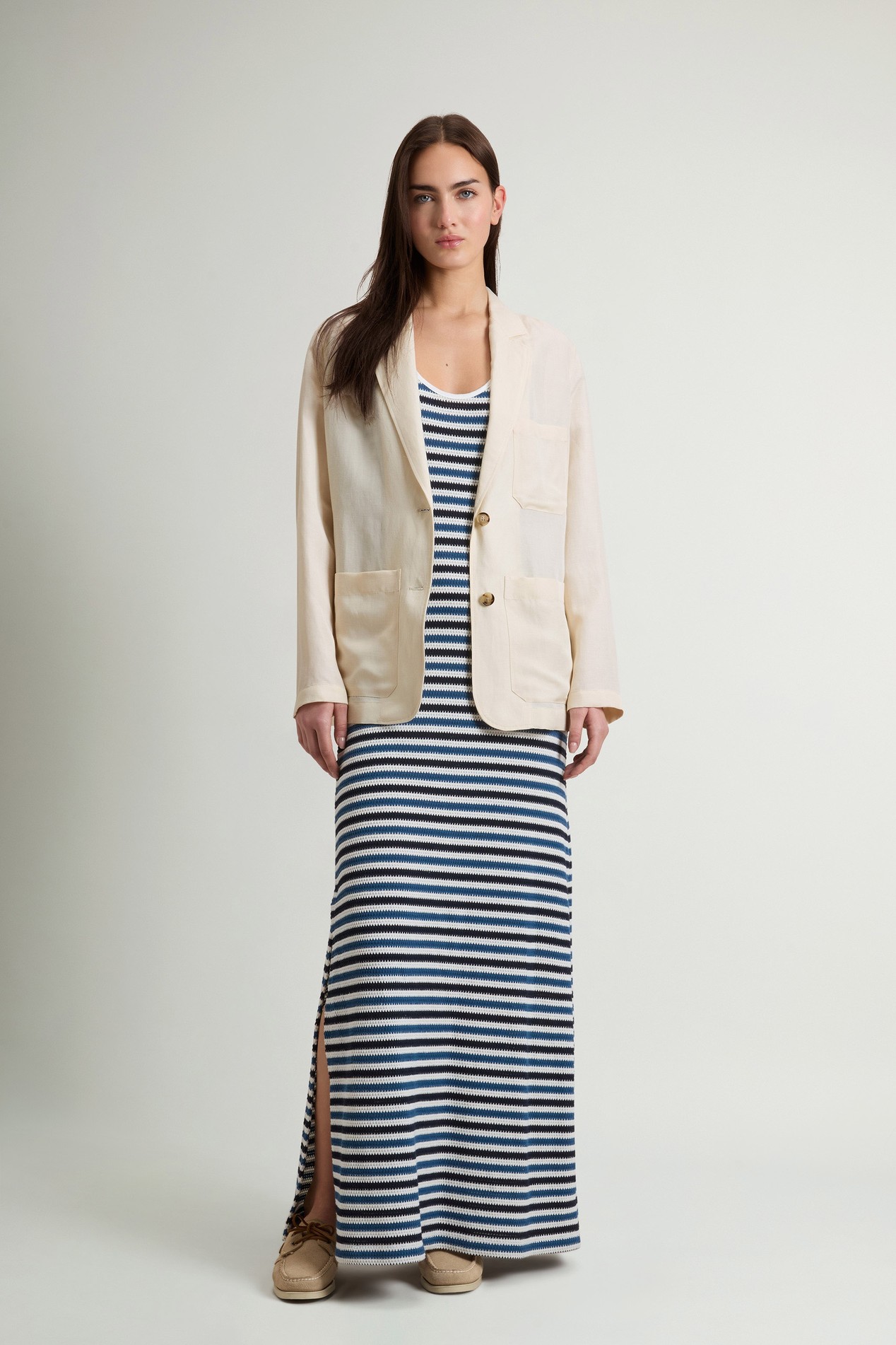 LYOCELL LINEN BLAZER White photo 2 | Woolrich