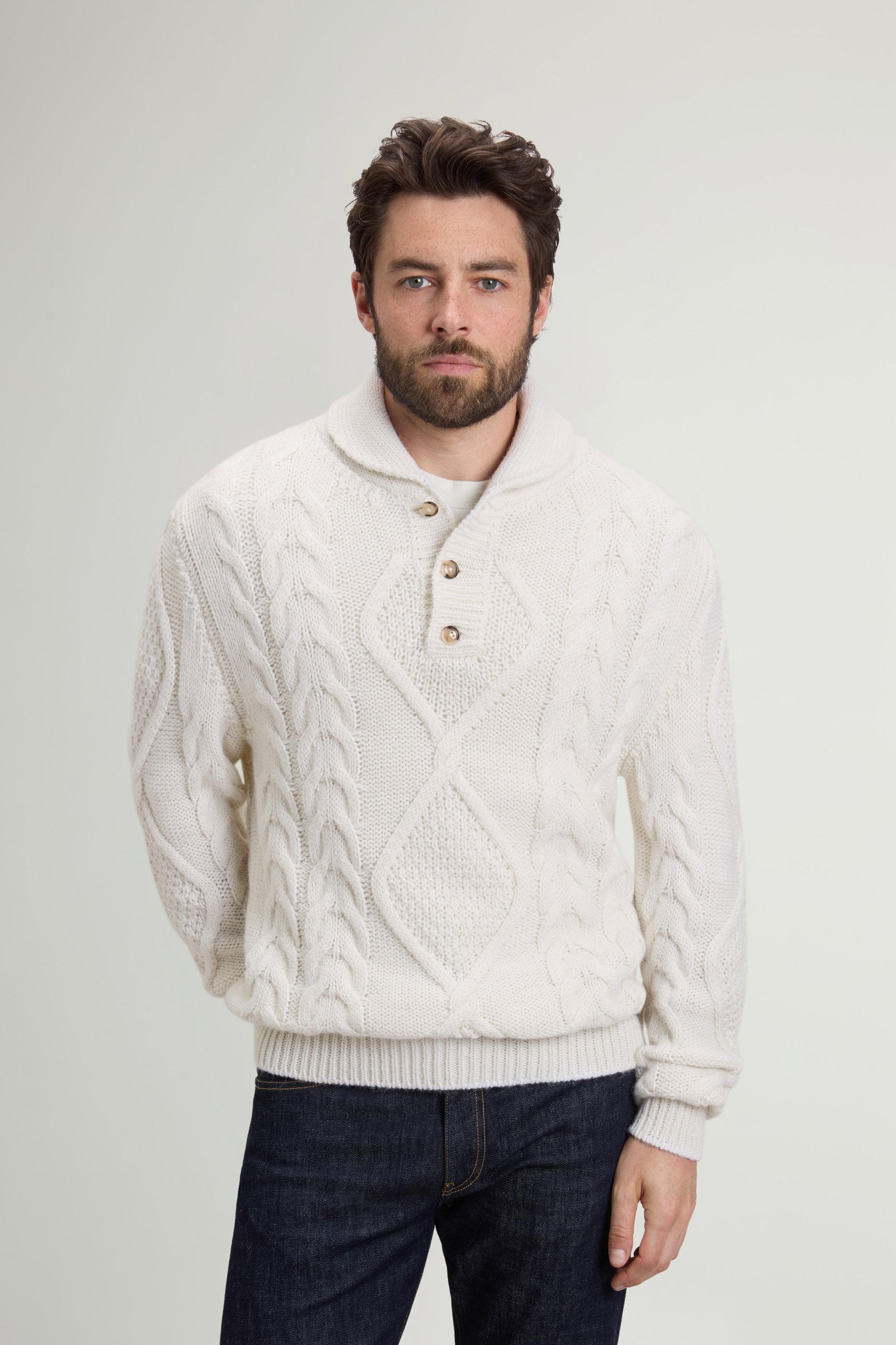 Alpaca- and Wool-Blend Sweater with Buttons White photo 1 | Woolrich