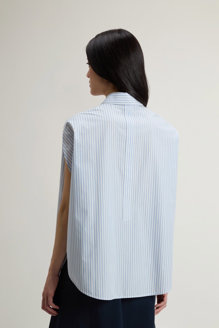 STRIPED COTTON POPLIN BLOUSE Blue photo 3 | Woolrich