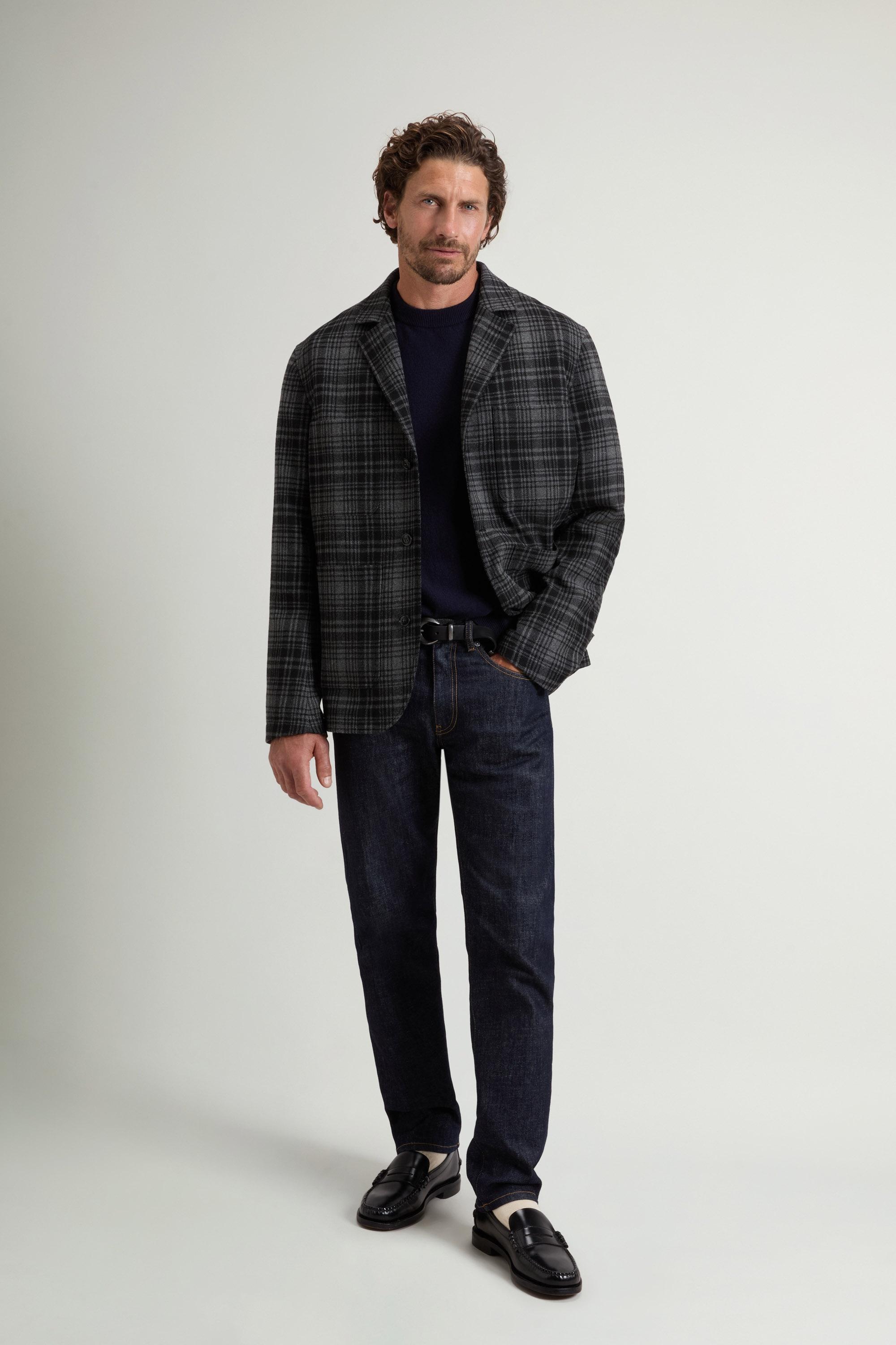 Blazer aus Flanell aus einer recycelten italienischen Wollmischung mit Karomuster Grau photo 1 | Woolrich