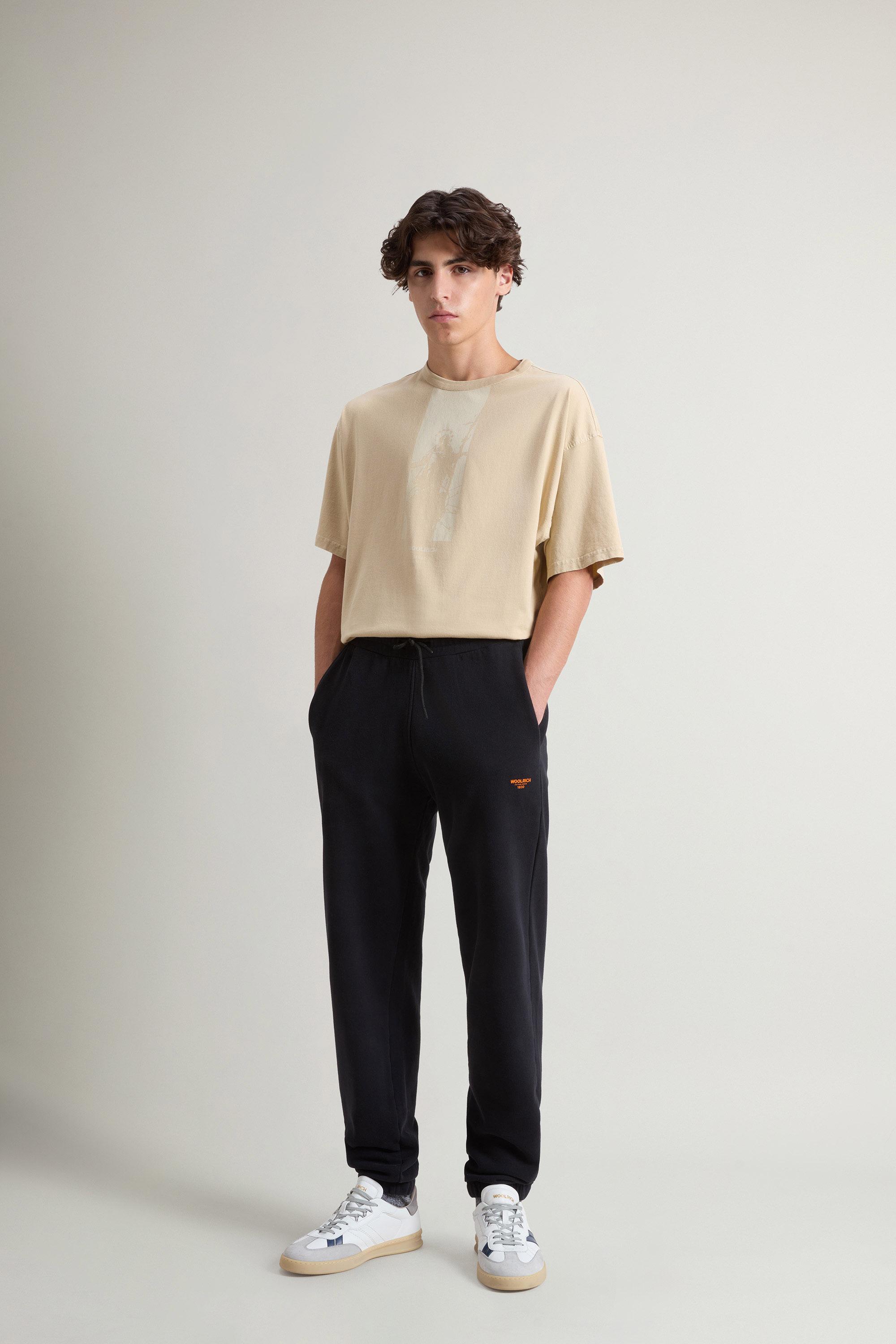 Teen Boys’ Pure Cotton Fleece Sports Pants Black photo 1 | Woolrich