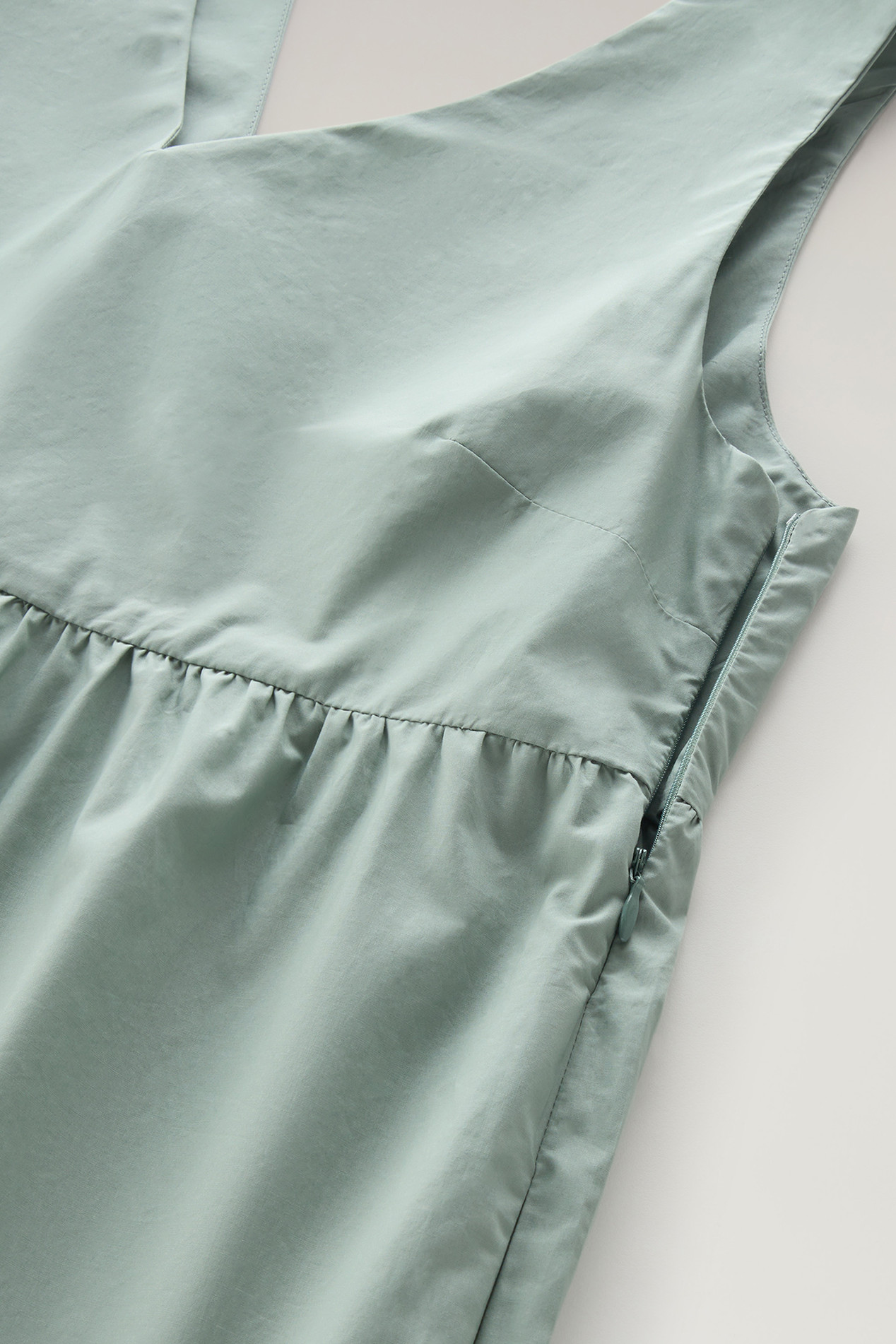 Long Dress in Pure Cotton Poplin Green photo 3 | Woolrich