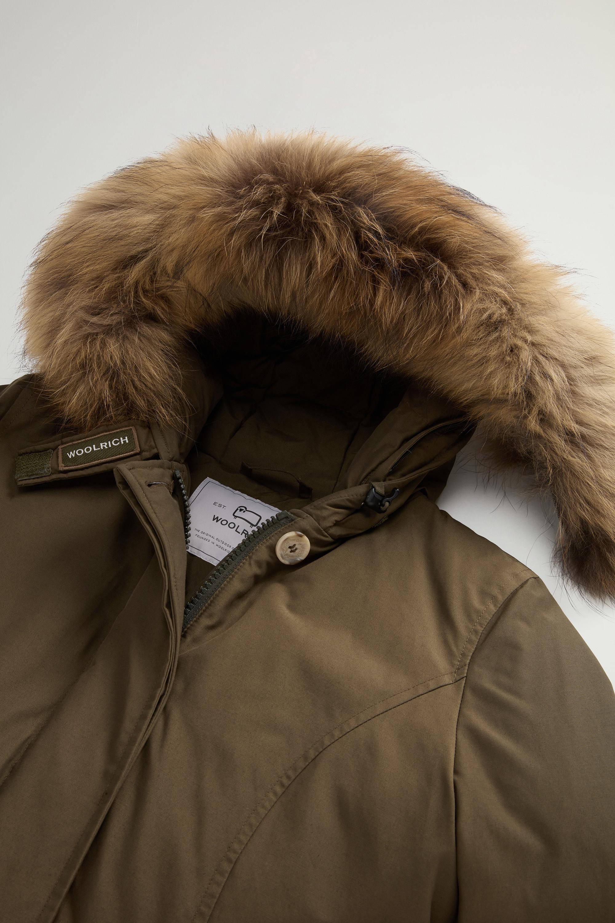 Arctic Parka in Ramar Cloth with Detachable Fur Trim Green photo 6 | Woolrich