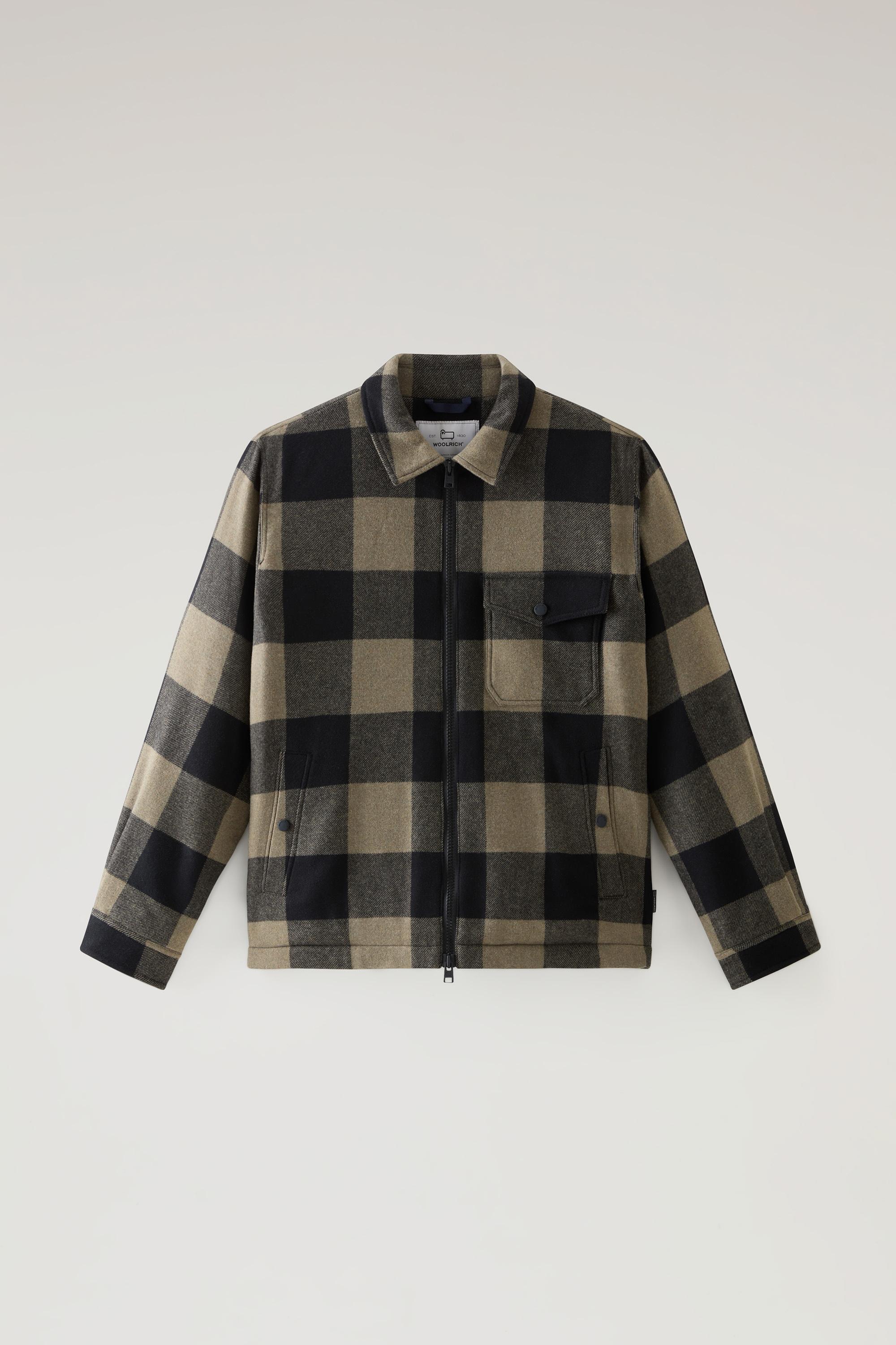 Overshirt in Recycled Italian Wool Blend with Sherpa Lining Green photo 1 | Woolrich