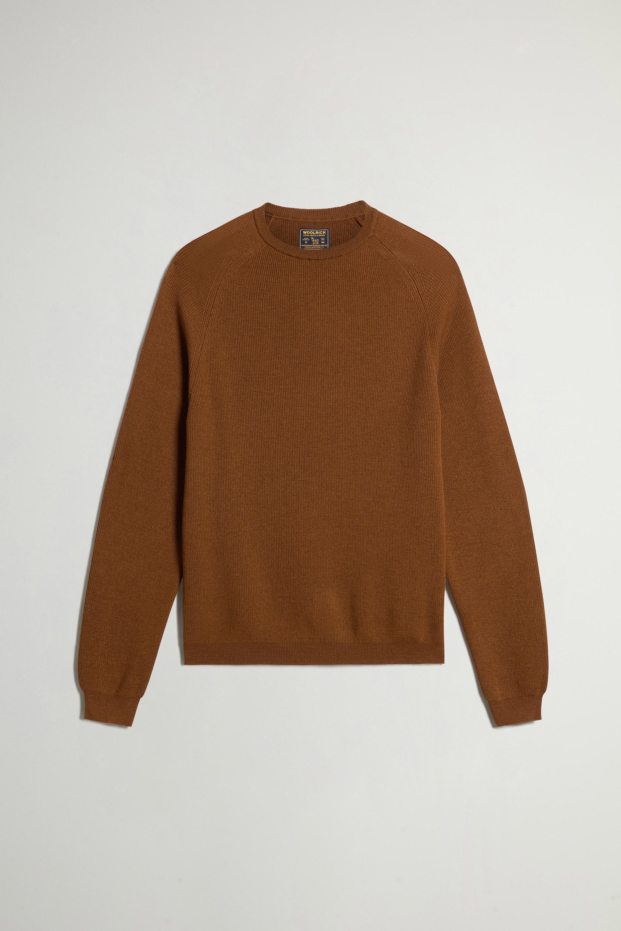 Trui met ronde hals van zuivere Merino-scheerwol Bruin photo 1 | Woolrich