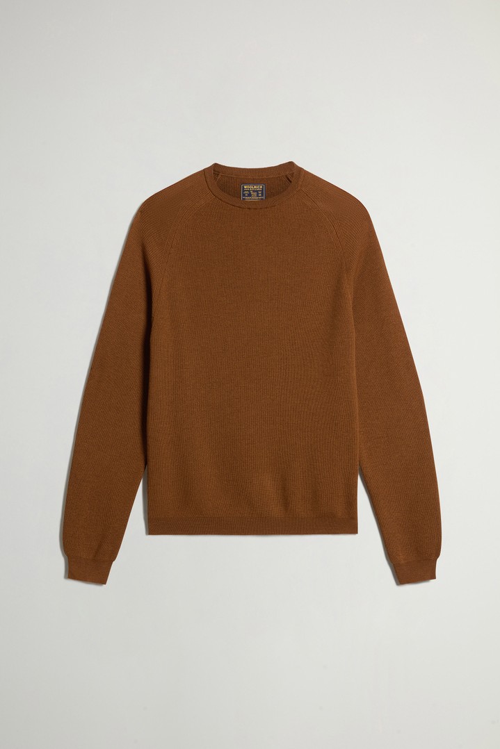 Trui met ronde hals van zuivere Merino-scheerwol Bruin photo 1 | Woolrich
