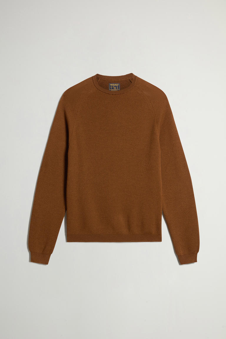 Pullover aus reiner Merino-Schurwolle mit Rundhalsausschnitt Braun photo 1 | Woolrich