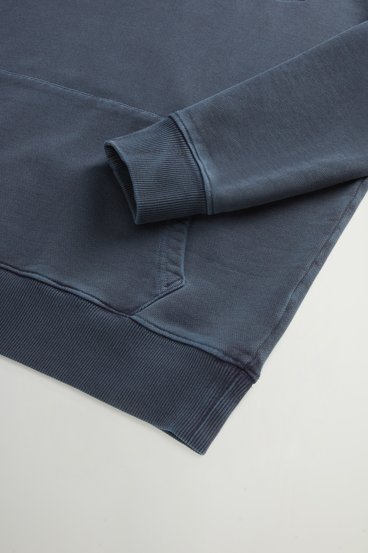 Garment-Dyed Hoodie in Pure Cotton with Embroidered Logo Blue photo 3 | Woolrich