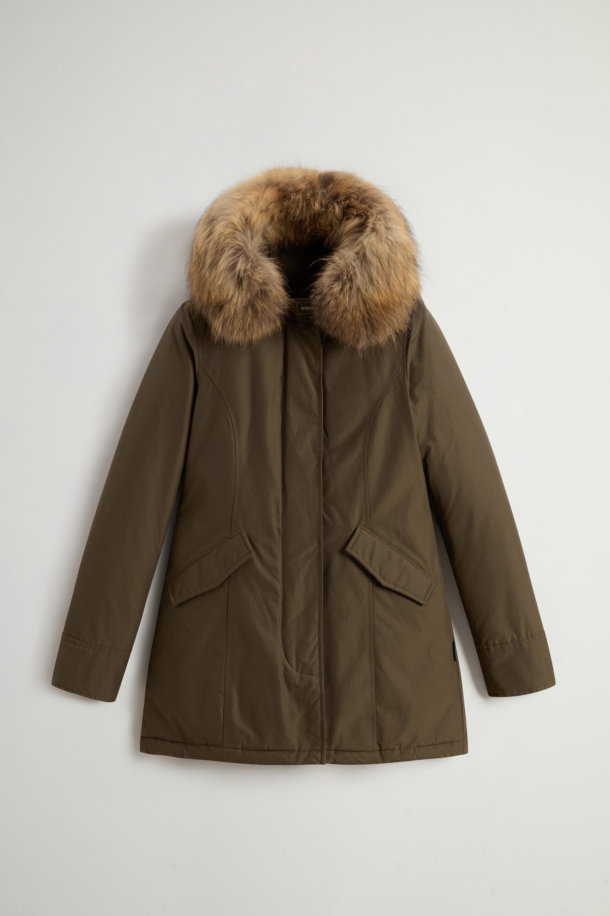 Arctic Parka in Ramar Cloth with Detachable Fur Trim Green photo 5 | Woolrich