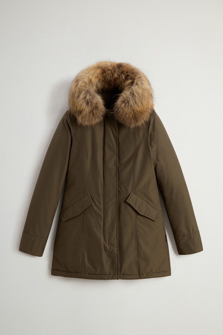 Arctic Parka in Ramar Cloth with Detachable Fur Trim Green photo 5 | Woolrich