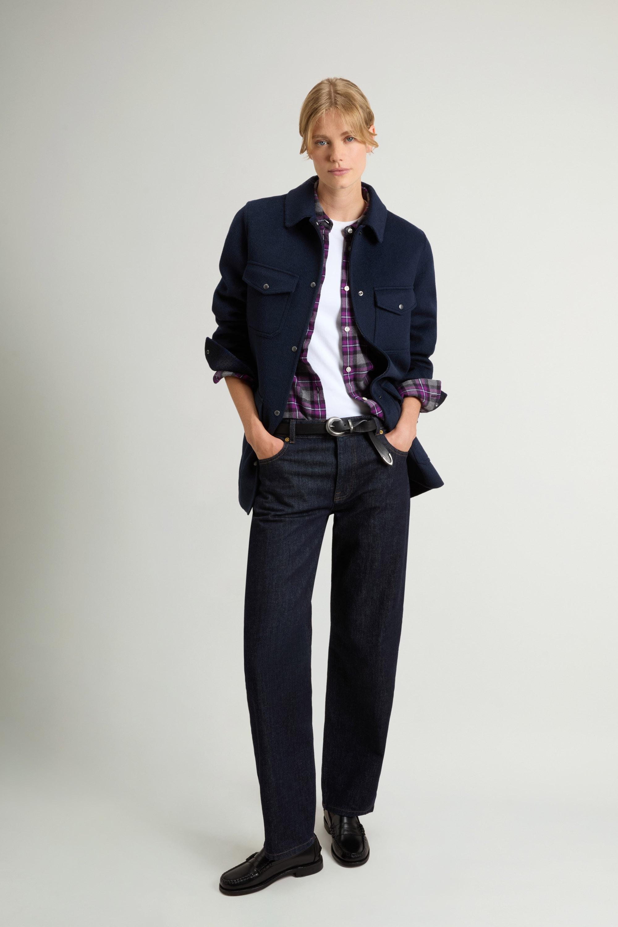 Coat in Double-Face Wool Blend Blue photo 1 | Woolrich