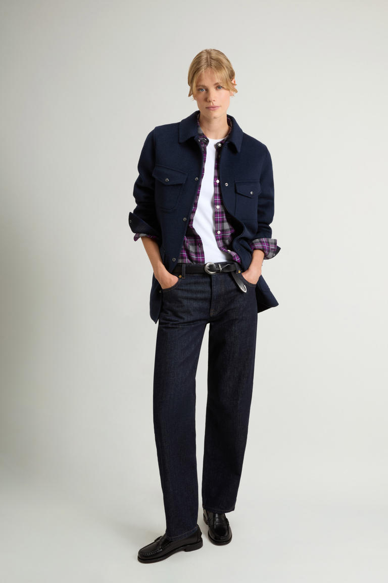 Coat in Double-Face Wool Blend Blue photo 1 | Woolrich