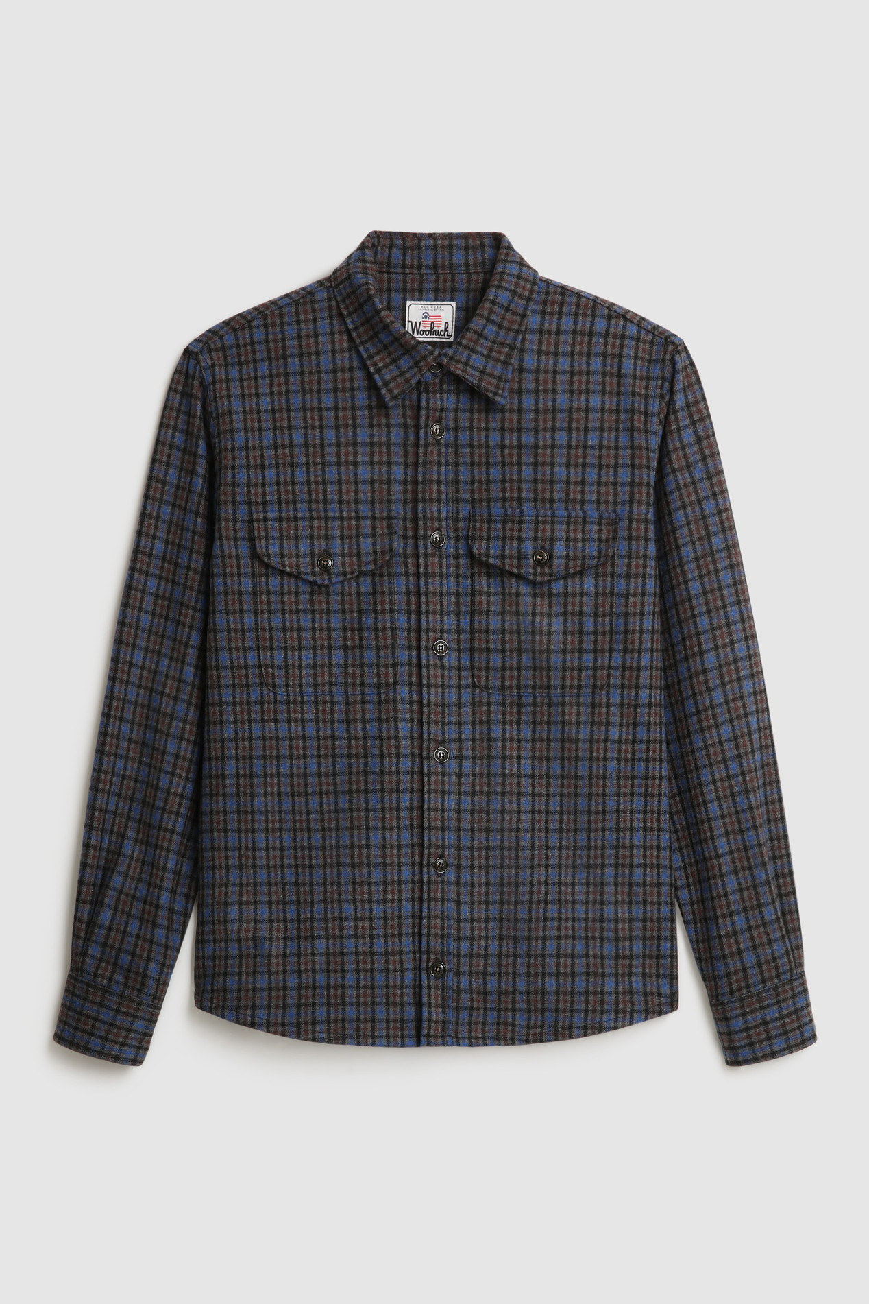 Wool Blend Oxbow Flannel Overshirt - Made in USA Gray photo 1 | Woolrich