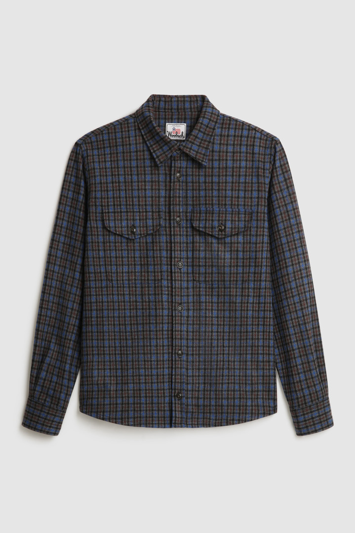 Wool Blend Oxbow Flannel Overshirt - Made in USA Gray photo 1 | Woolrich