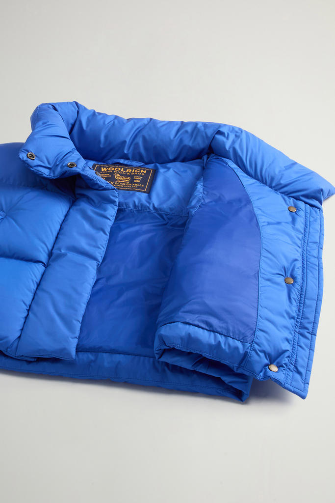 Quilted Vest in Microfiber with Stand-Up Collar Blue photo 4 | Woolrich