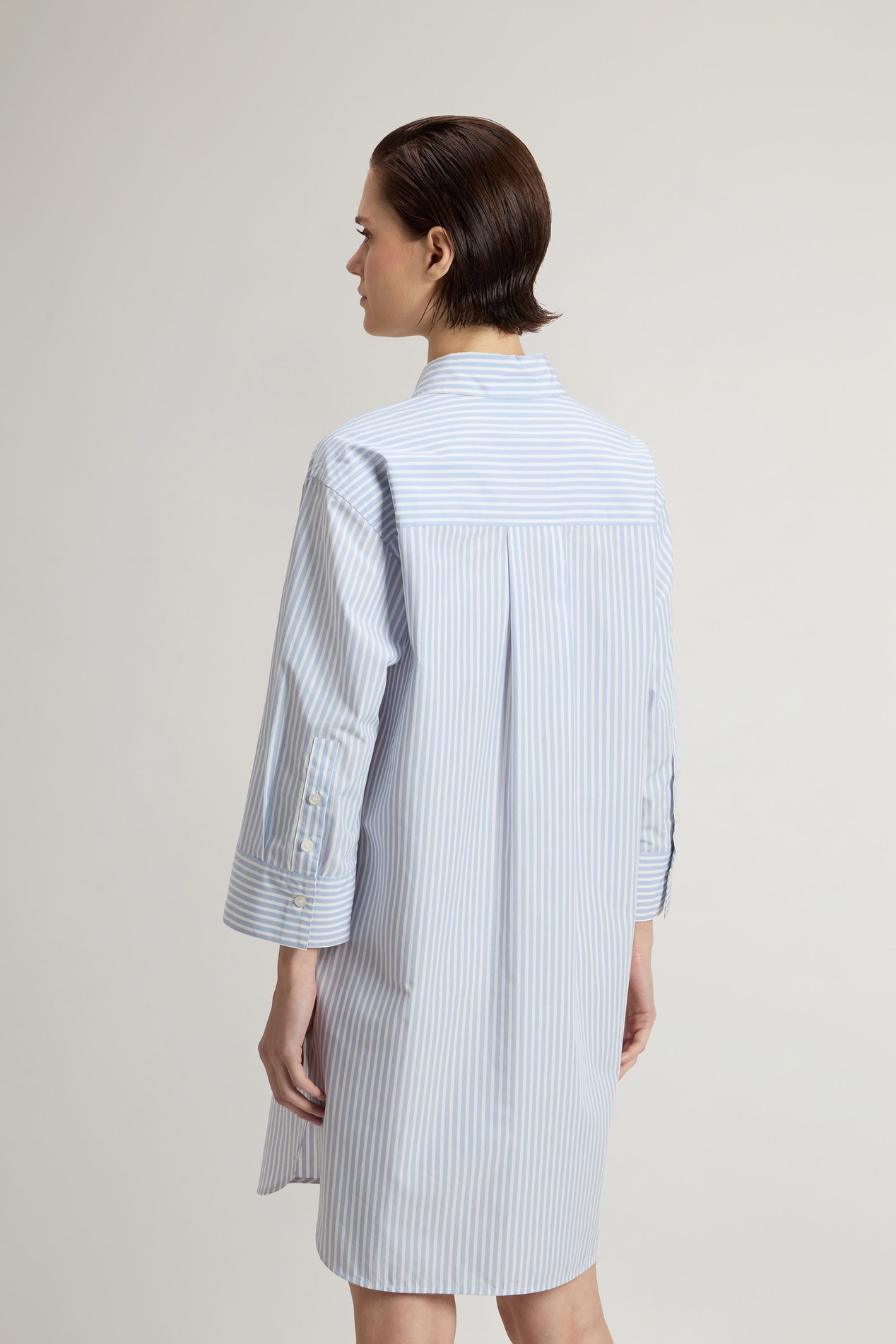 STRIPED POPLIN SERAFINO DRESS Blue photo 3 | Woolrich