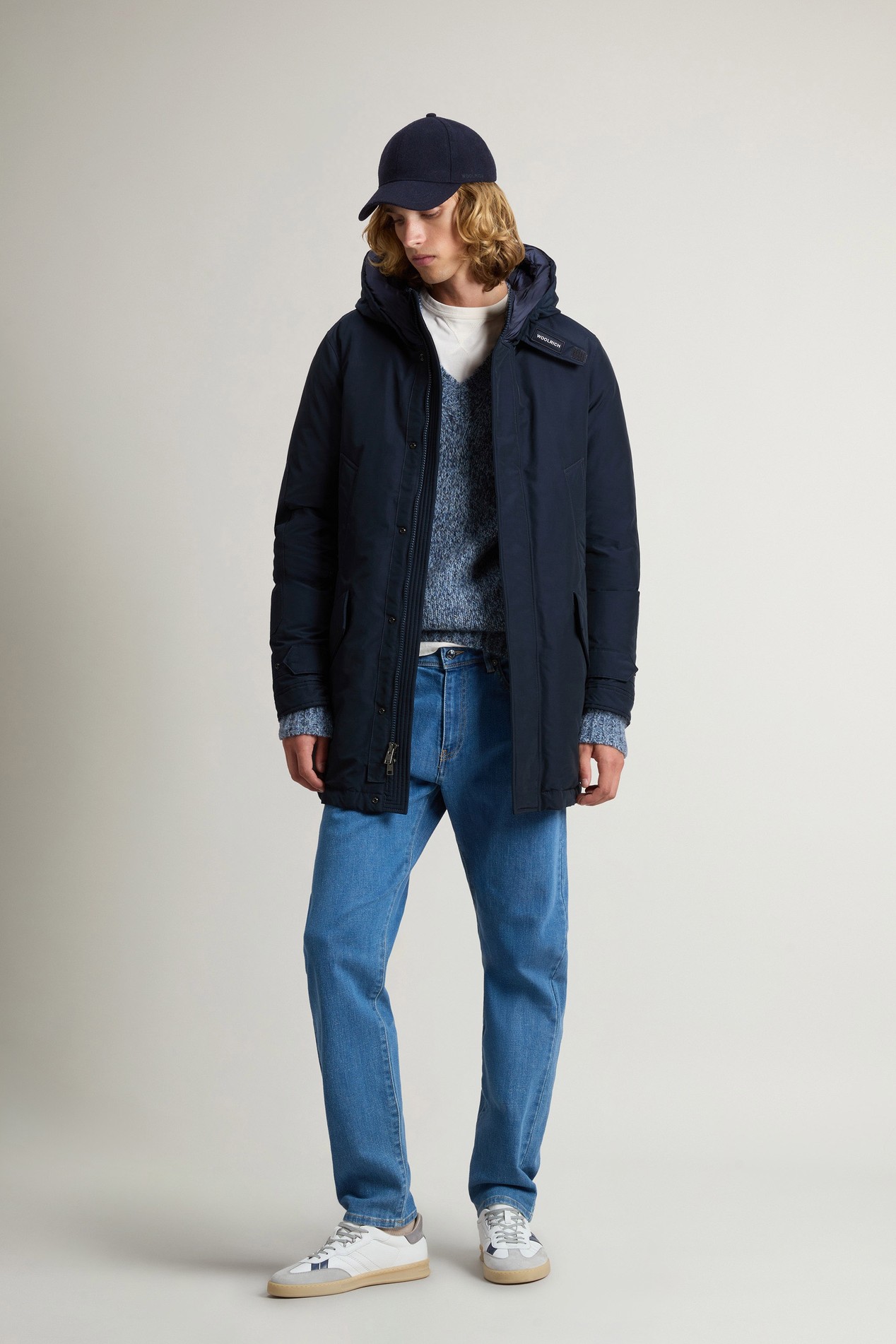 Polar Parka in Ramar Cloth with High Collar Blue photo 2 | Woolrich