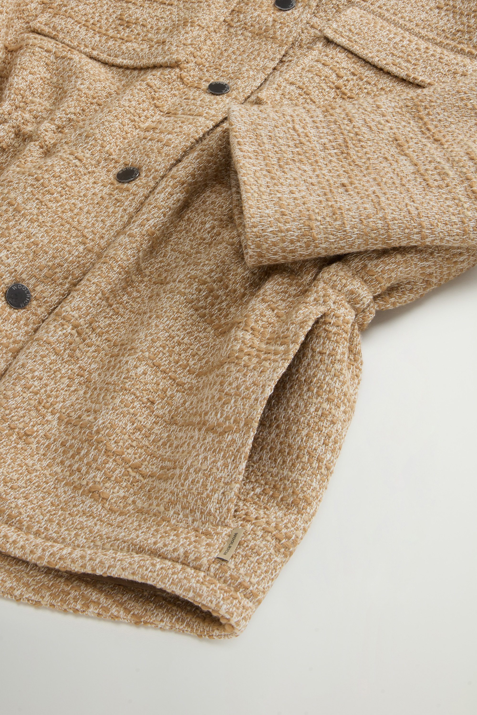 Overshirt with Hood in Italian Wool Blend Beige photo 7 | Woolrich