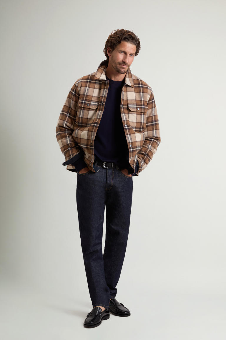 Gevuld geruit Alaskan Check-overhemdjack van gerecyclede Italiaanse wolmix Bruin photo 1 | Woolrich