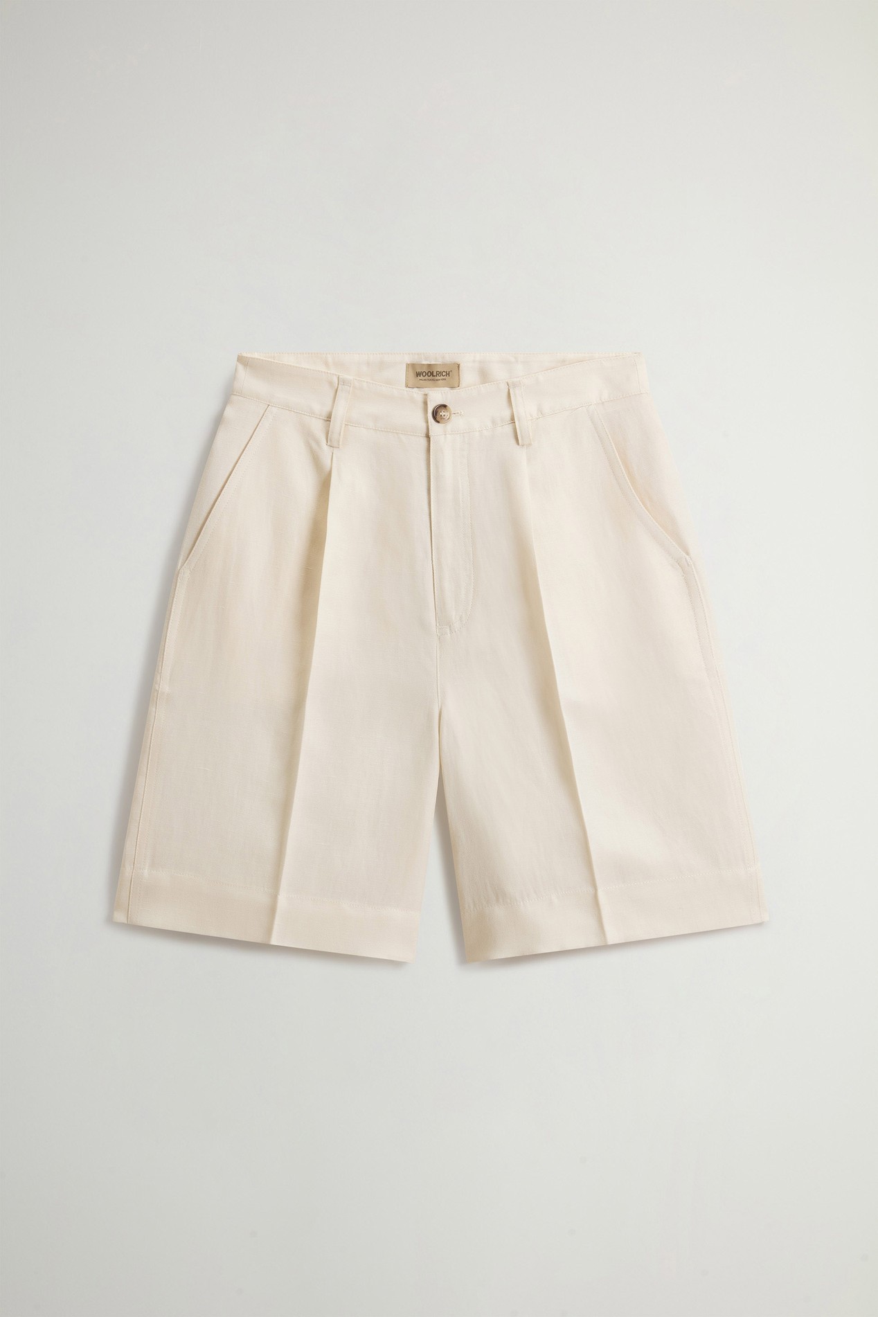 Shorts in Linen Blend with Darts White photo 3 | Woolrich