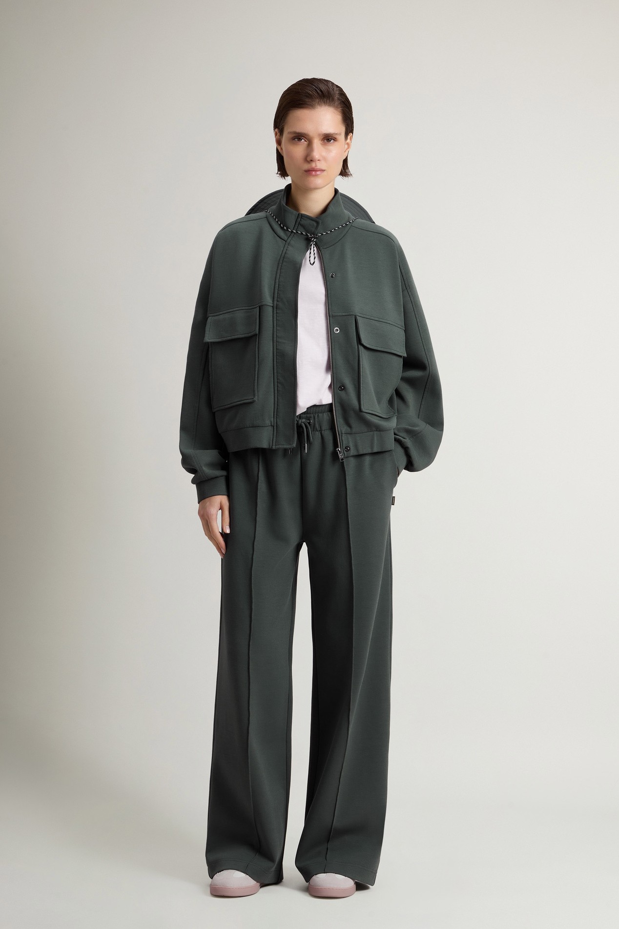 INTERLOCK ZIPPED SWEATSHIRT Green photo 2 | Woolrich