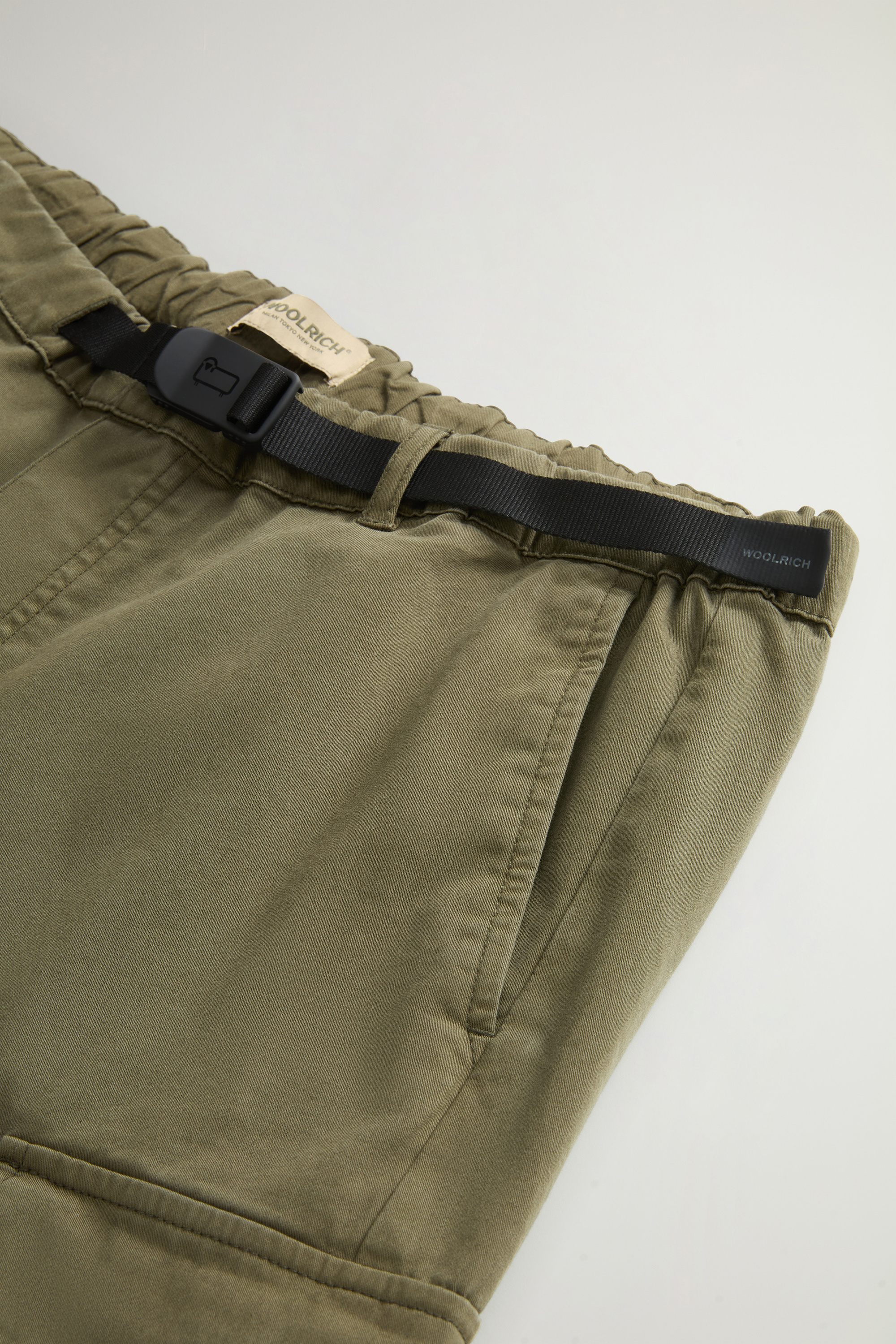 Garment-Dyed Cargo Pants with Belt Green photo 6 | Woolrich