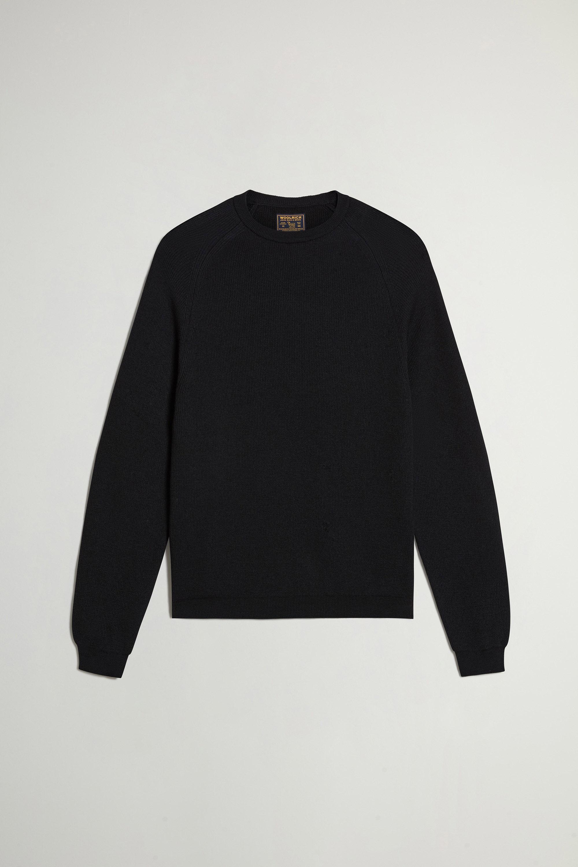 Trui met ronde hals van zuivere Merino-scheerwol Zwart photo 1 | Woolrich