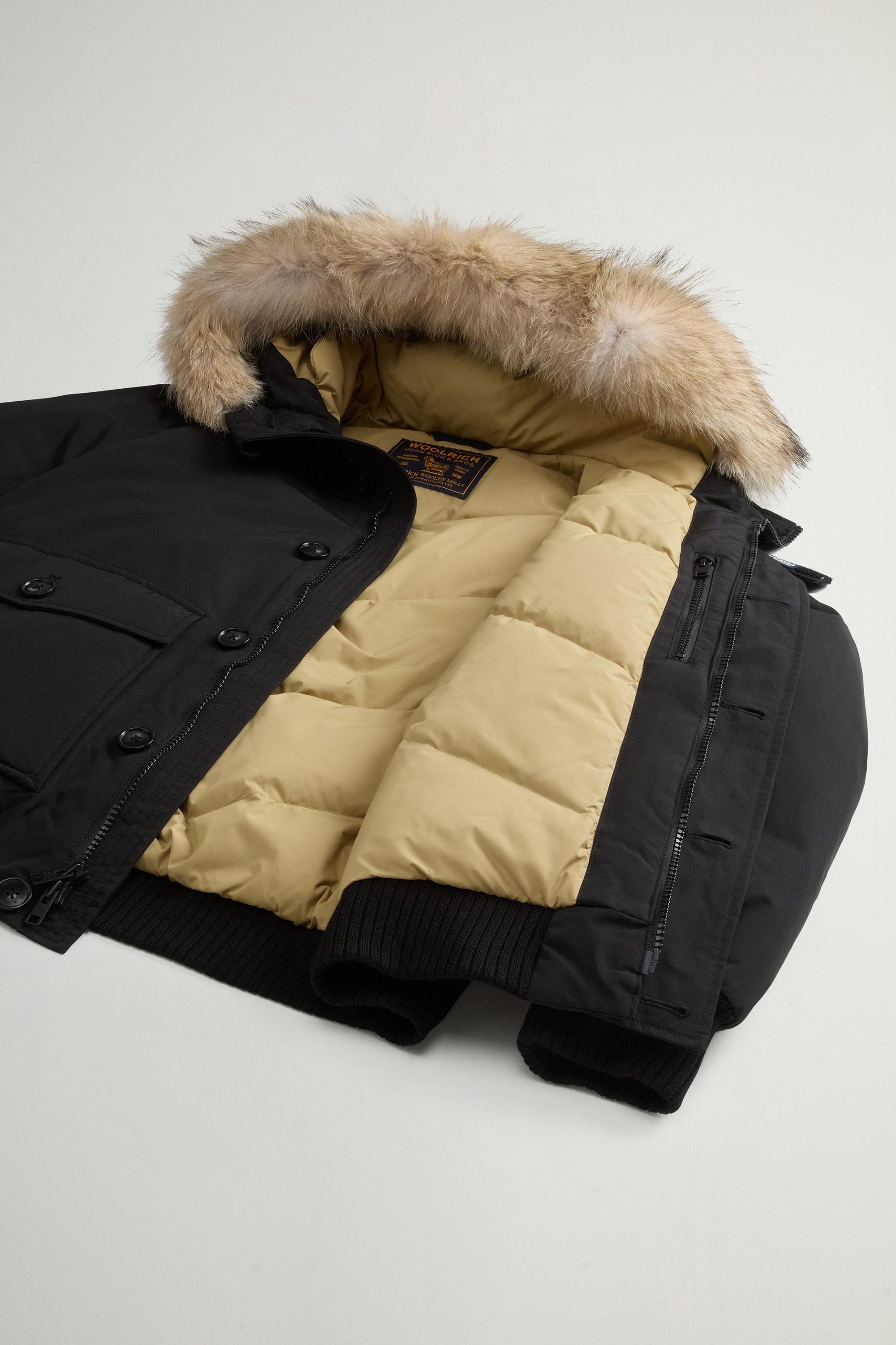 Padded Polar bomber jacket in Ramar Cloth with hood Black photo 5 | Woolrich