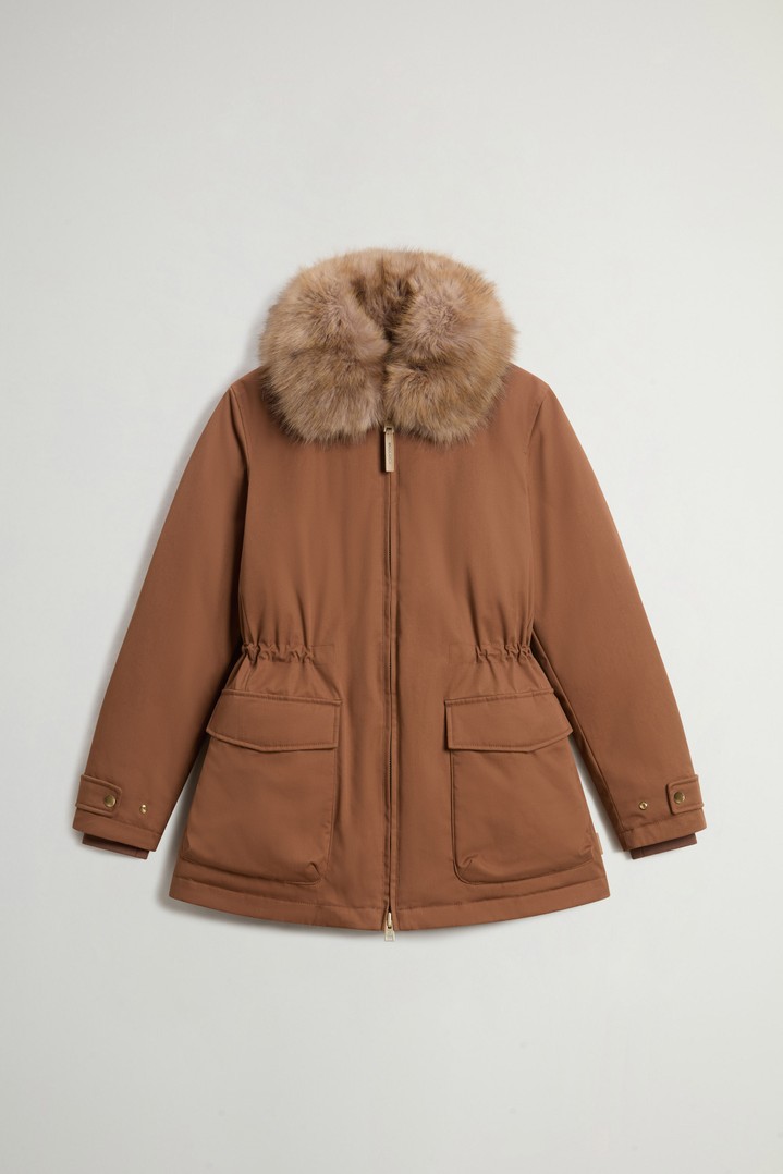 BEST COTTON FAUX FUR FIELD JACKET Brown photo 5 | Woolrich