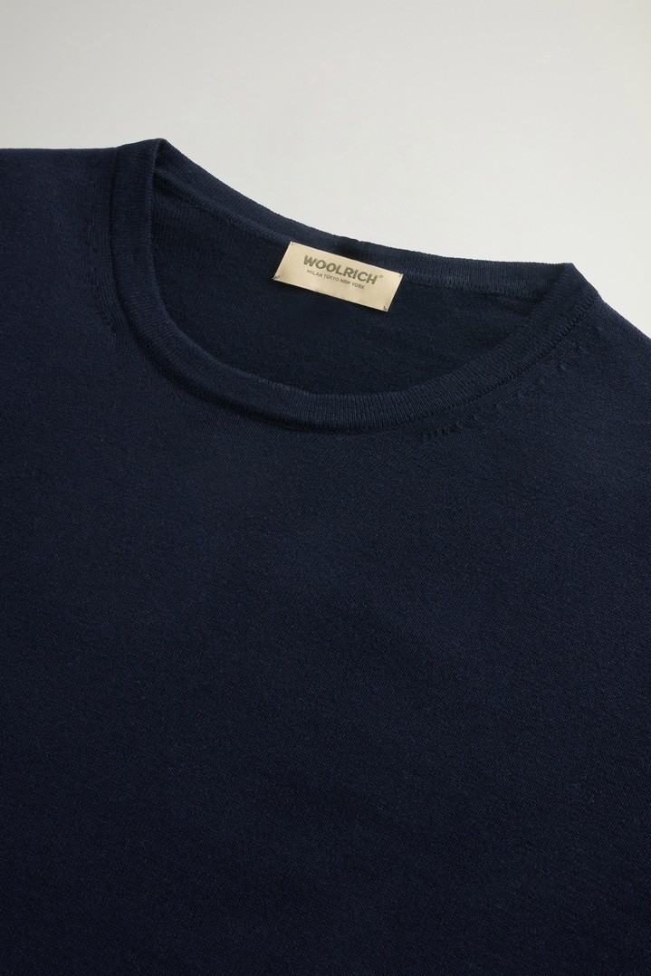 Short-Sleeved Pure Cotton Sweater Blue photo 6 | Woolrich