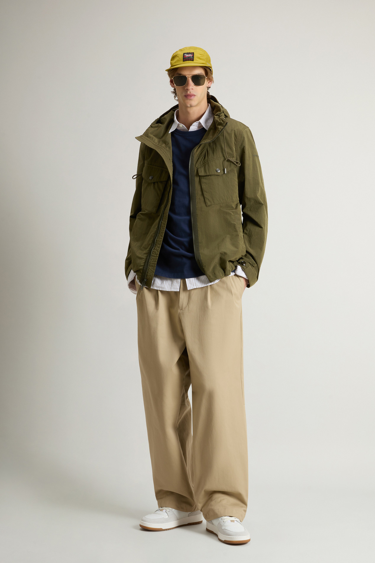 Hooded Nylon-Blend Jacket Green photo 2 | Woolrich