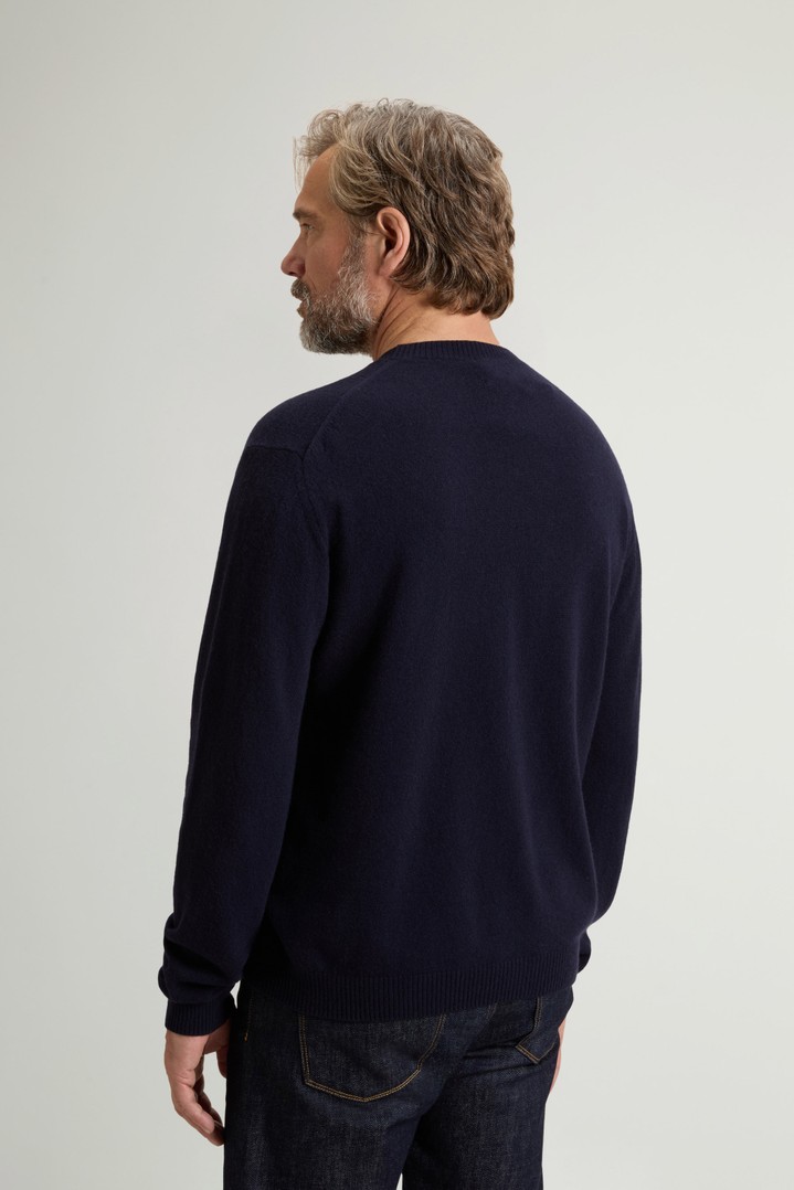 WOOL CASHMERE CREWNECK GG13 Blue photo 3 | Woolrich
