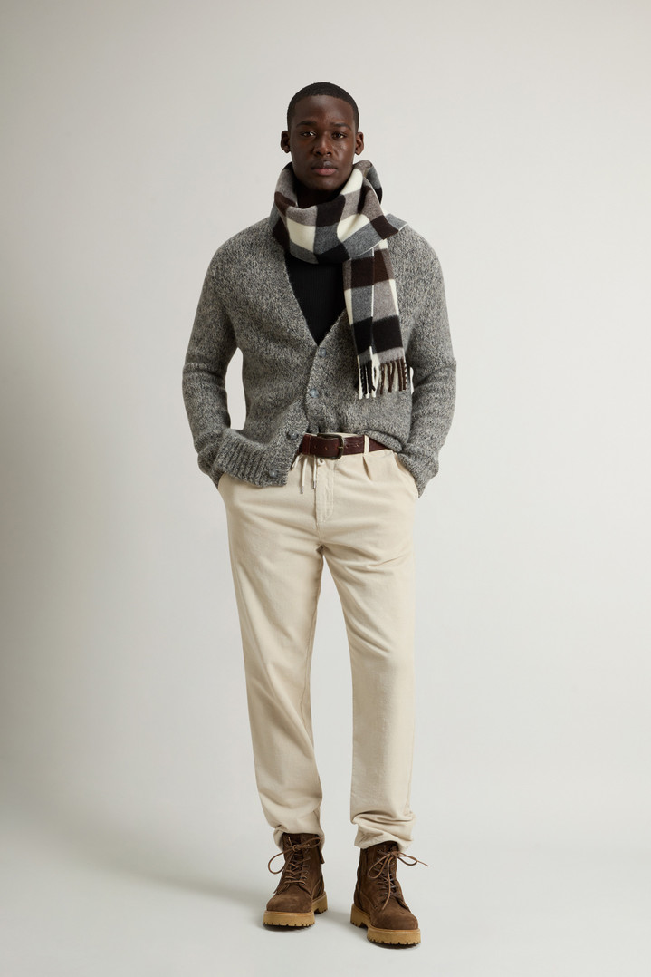 Cardigan in Alpaca and Wool Blend Mouliné Gray photo 2 | Woolrich