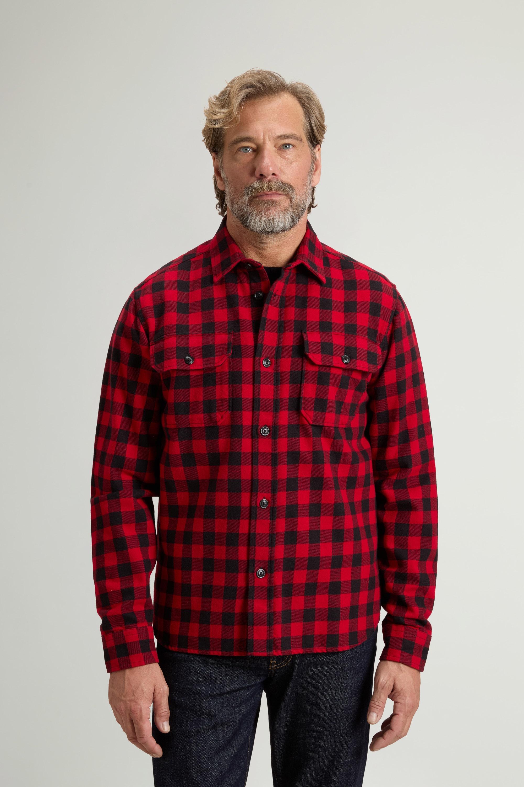 Karohemd aus Flanell aus reiner Baumwolle Rot photo 1 | Woolrich