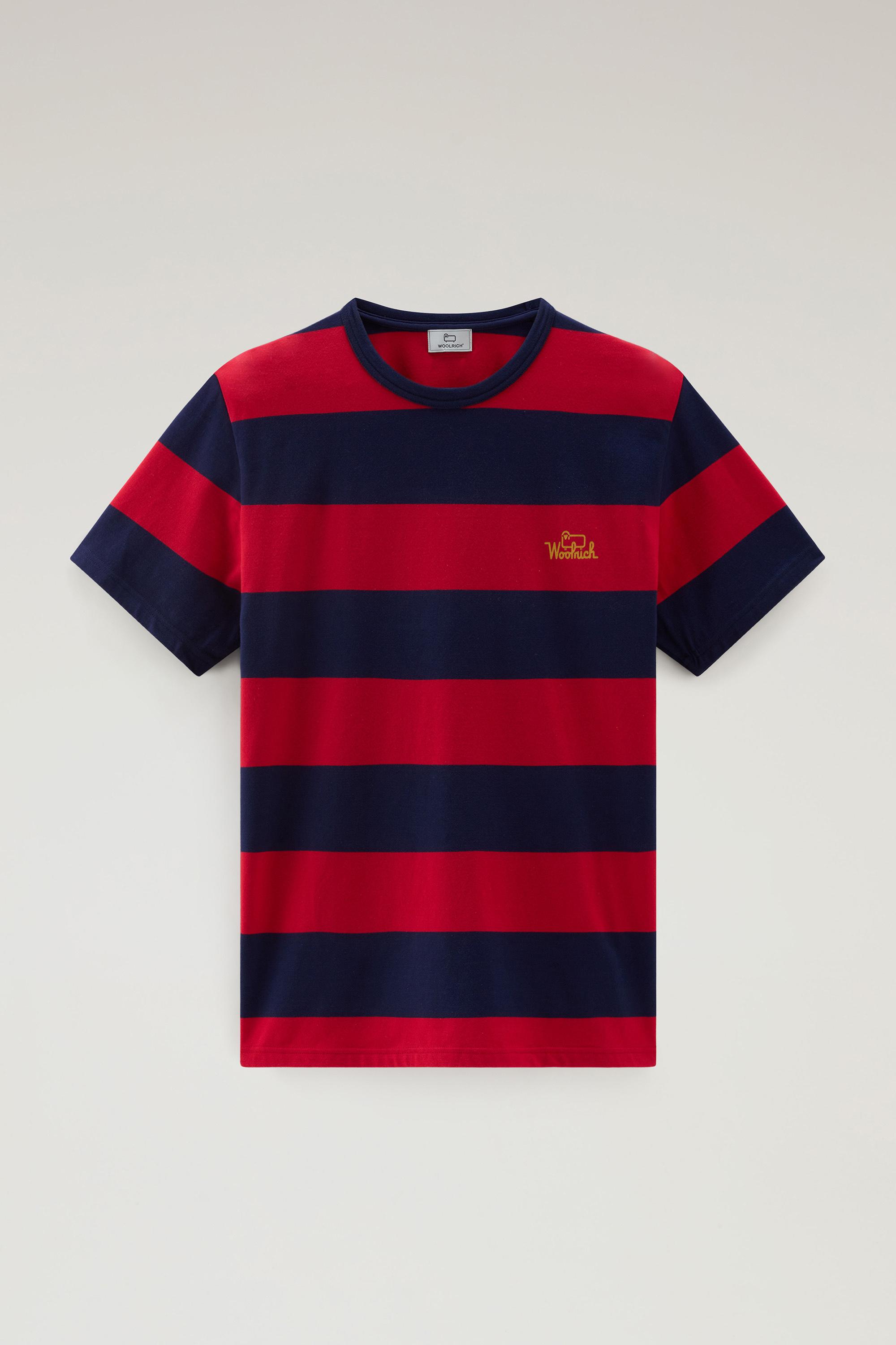 Striped T-Shirt in Stretch Cotton Red photo 1 | Woolrich