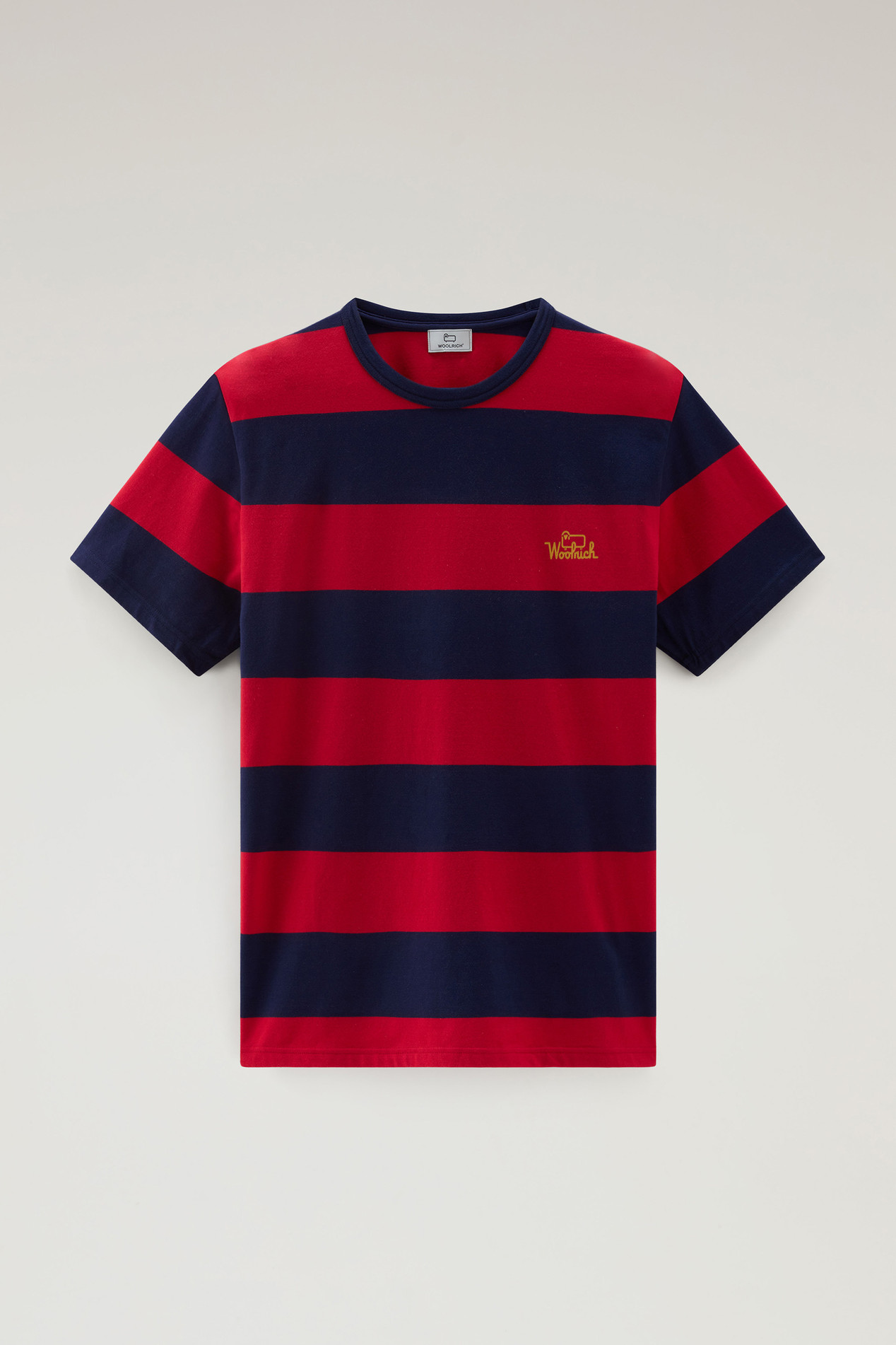 Striped T-Shirt in Stretch Cotton Jersey Red photo 1 | Woolrich