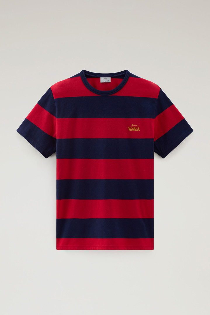 Striped T-Shirt in Stretch Cotton Jersey Red photo 1 | Woolrich