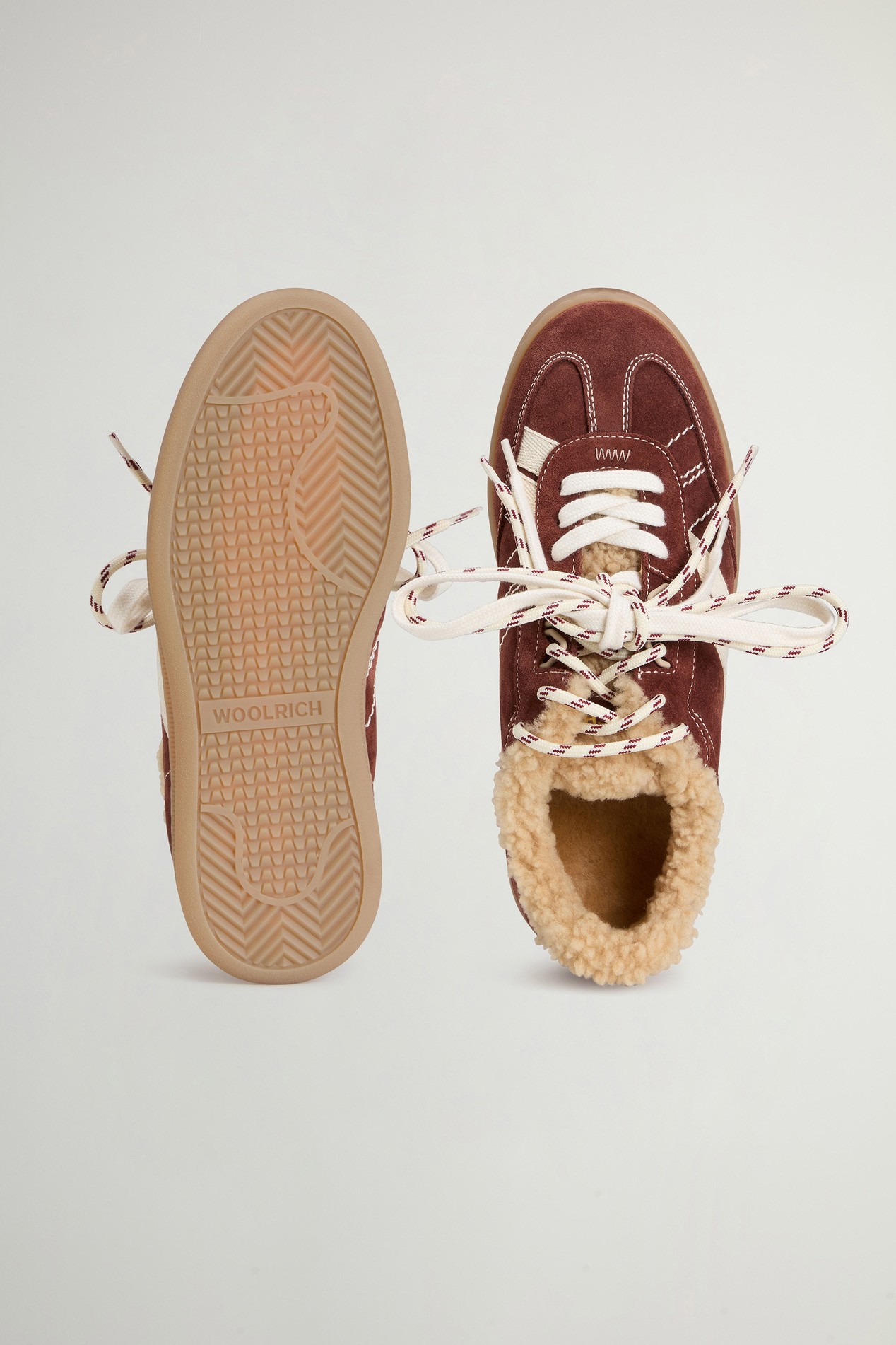 Doubleu Tennis Sneakers in Suede, Calfskin and Cotton Beige photo 4 | Woolrich