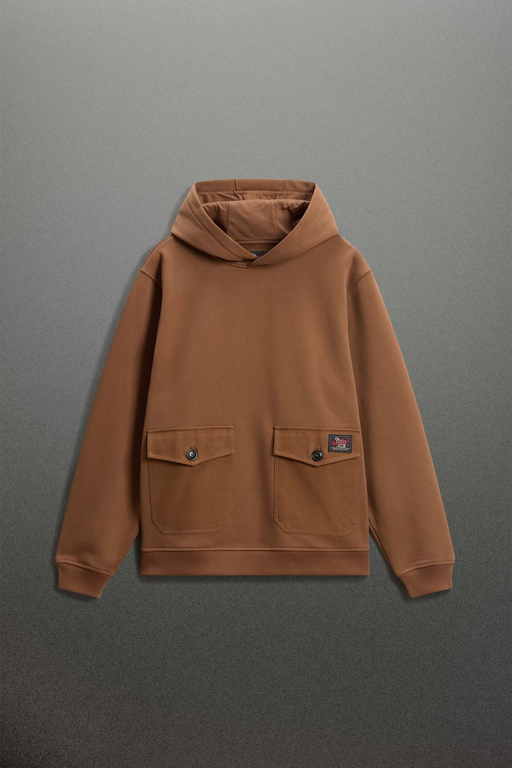 Cotton-Blend Hoodie with Pockets Brown photo 1 | Woolrich