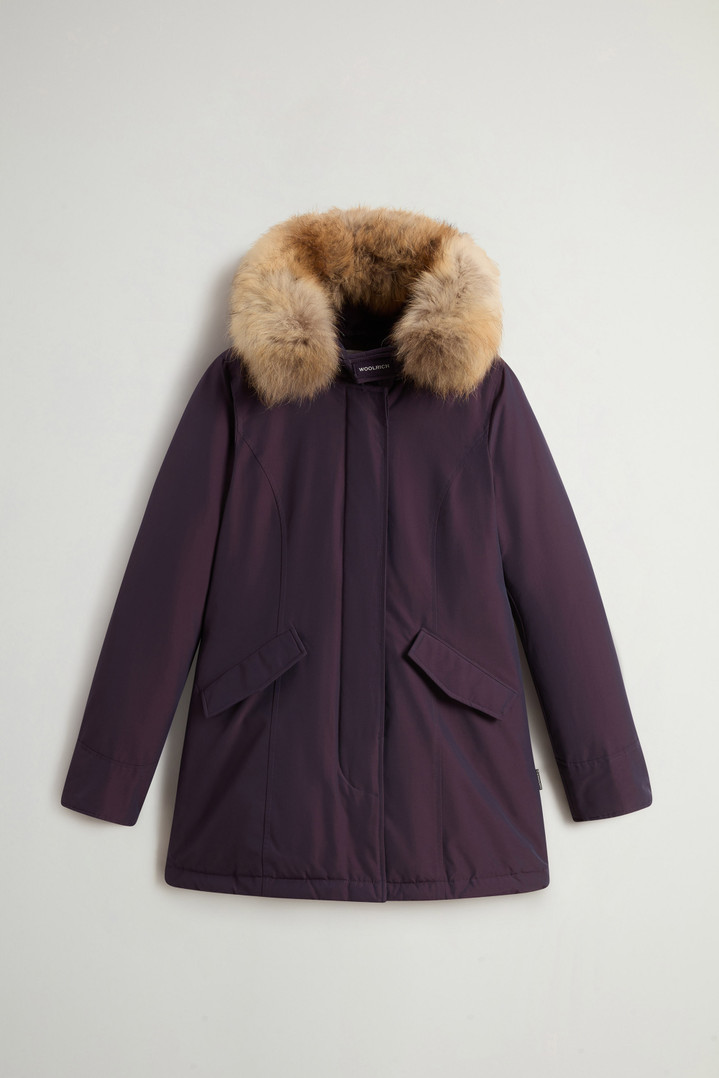 Arctic Parka in Ramar Cloth with Detachable Fur Trim Purple photo 5 | Woolrich