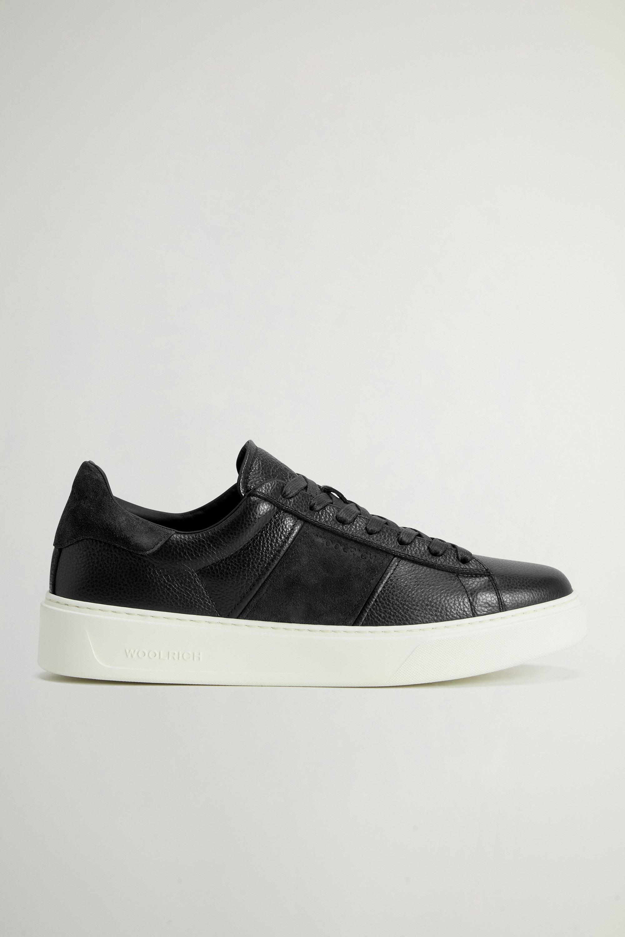 Classic Court Sneakers in Leather and Suede Blue photo 1 | Woolrich